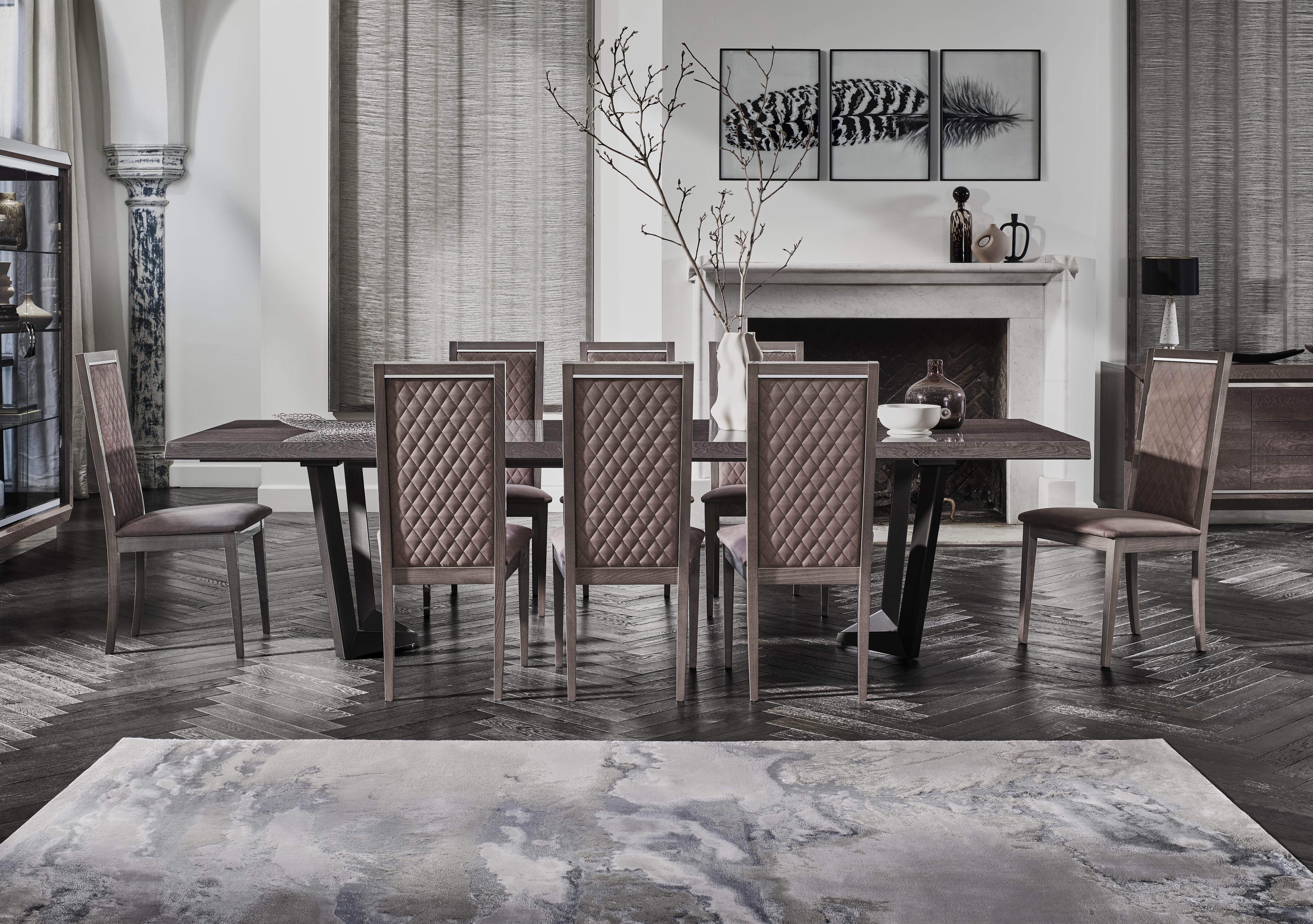 Palazzo 200cm Extending Dining Table in Silver Birch with 8 Rombi Dining Chairs in  on Furniture Village