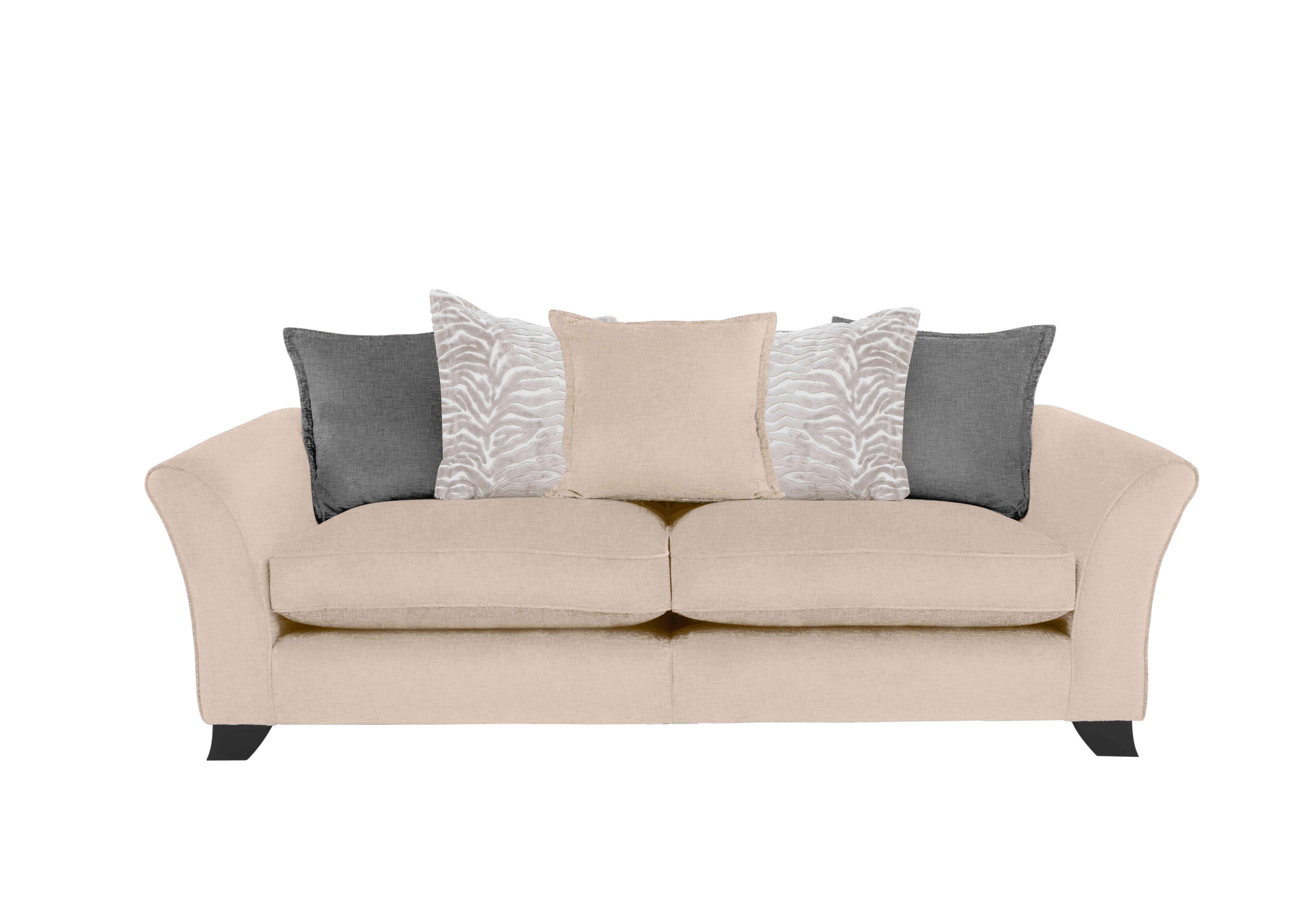 Sasha 4 Seater Split Scatter Back Sofa in Zara Beige on Furniture Village