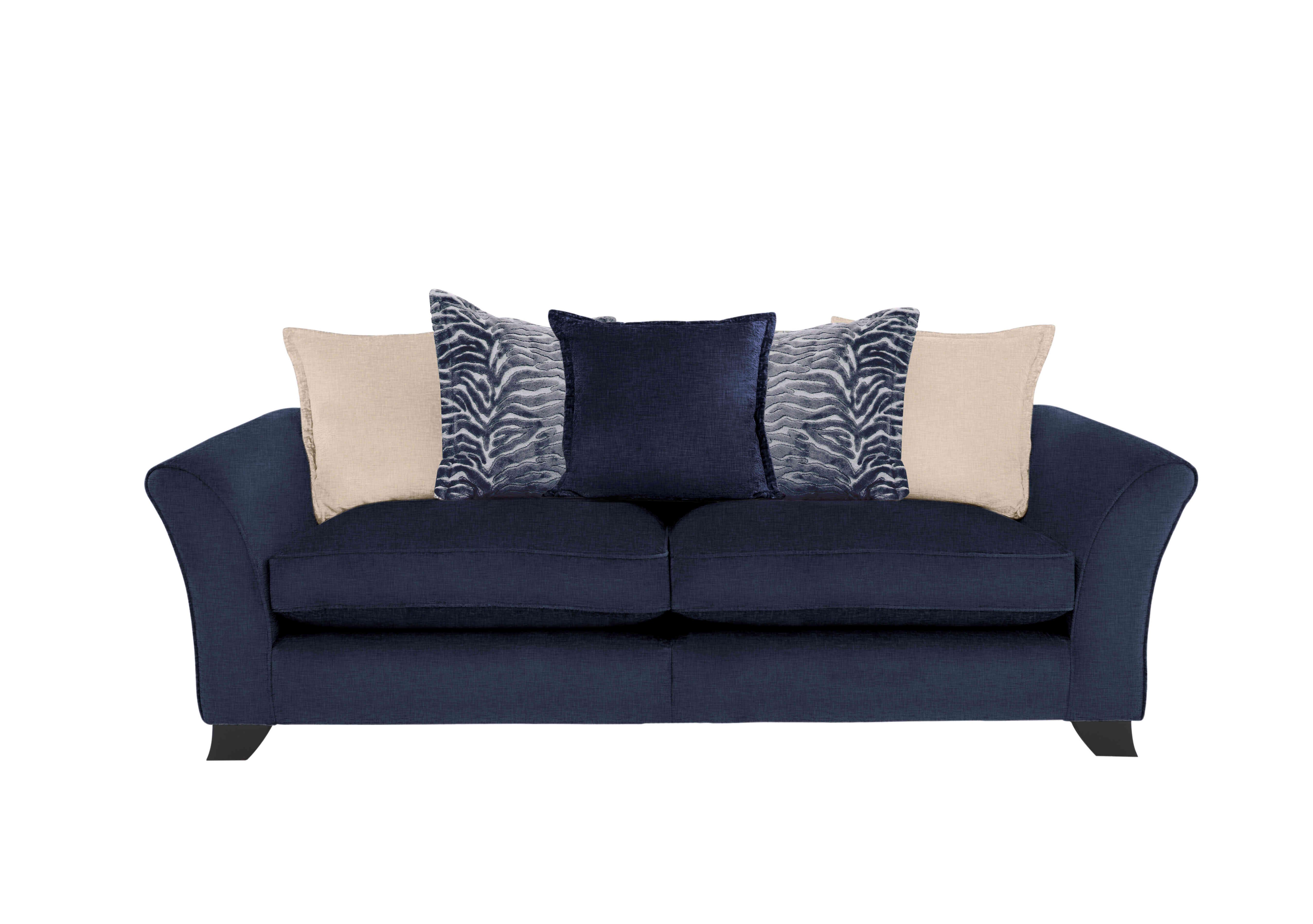 Sasha 4 Seater Split Scatter Back Sofa in Zara Navy on Furniture Village