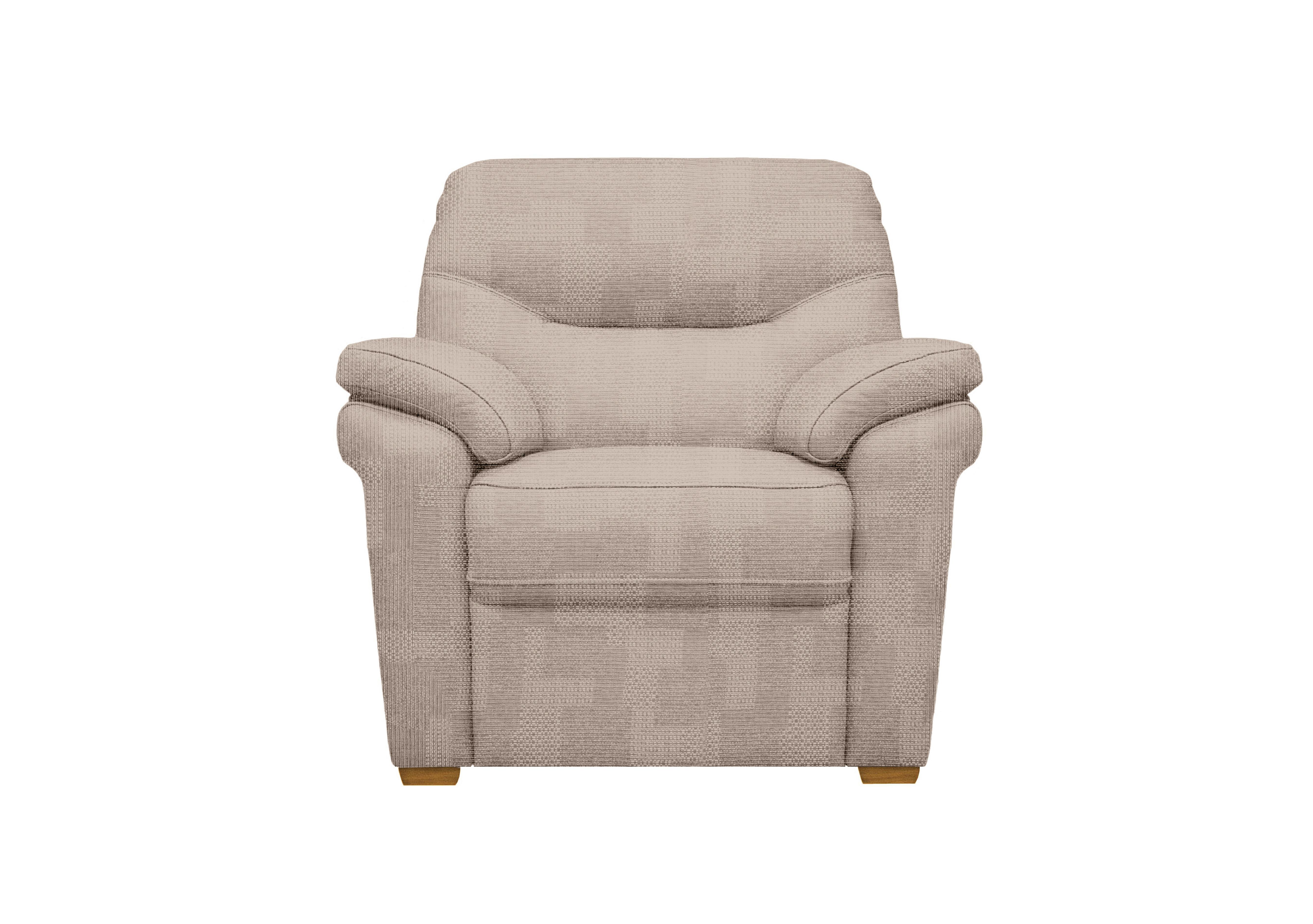 Seattle Fabric Armchair with Wooden Feet in A801 Faro Mist Ok on Furniture Village