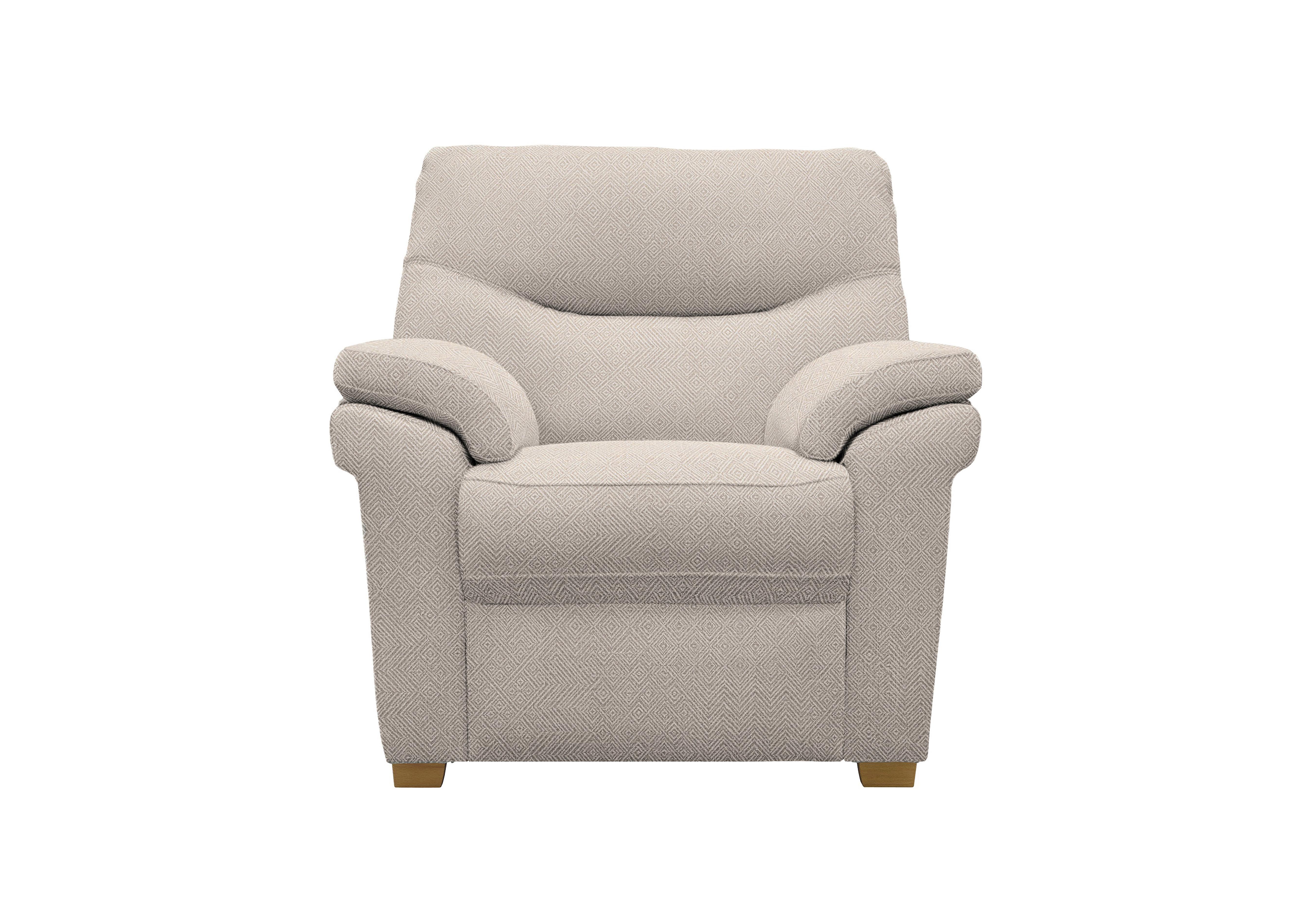 Seattle Fabric Armchair with Wooden Feet in B011 Nebular Blush Ok on Furniture Village
