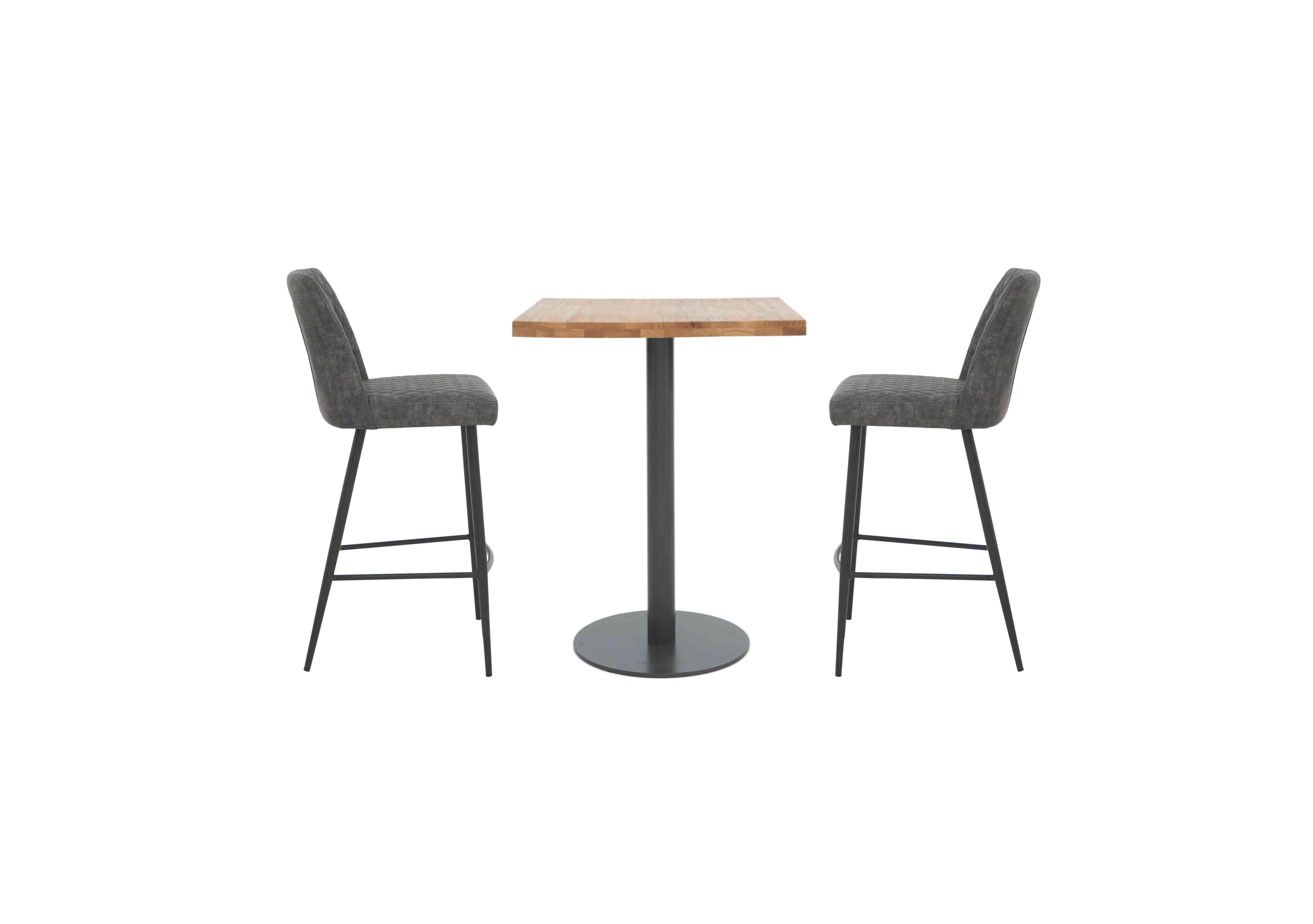 Earth Bar Table and 2 Earth Upholstered Barstools in Graphite on Furniture Village
