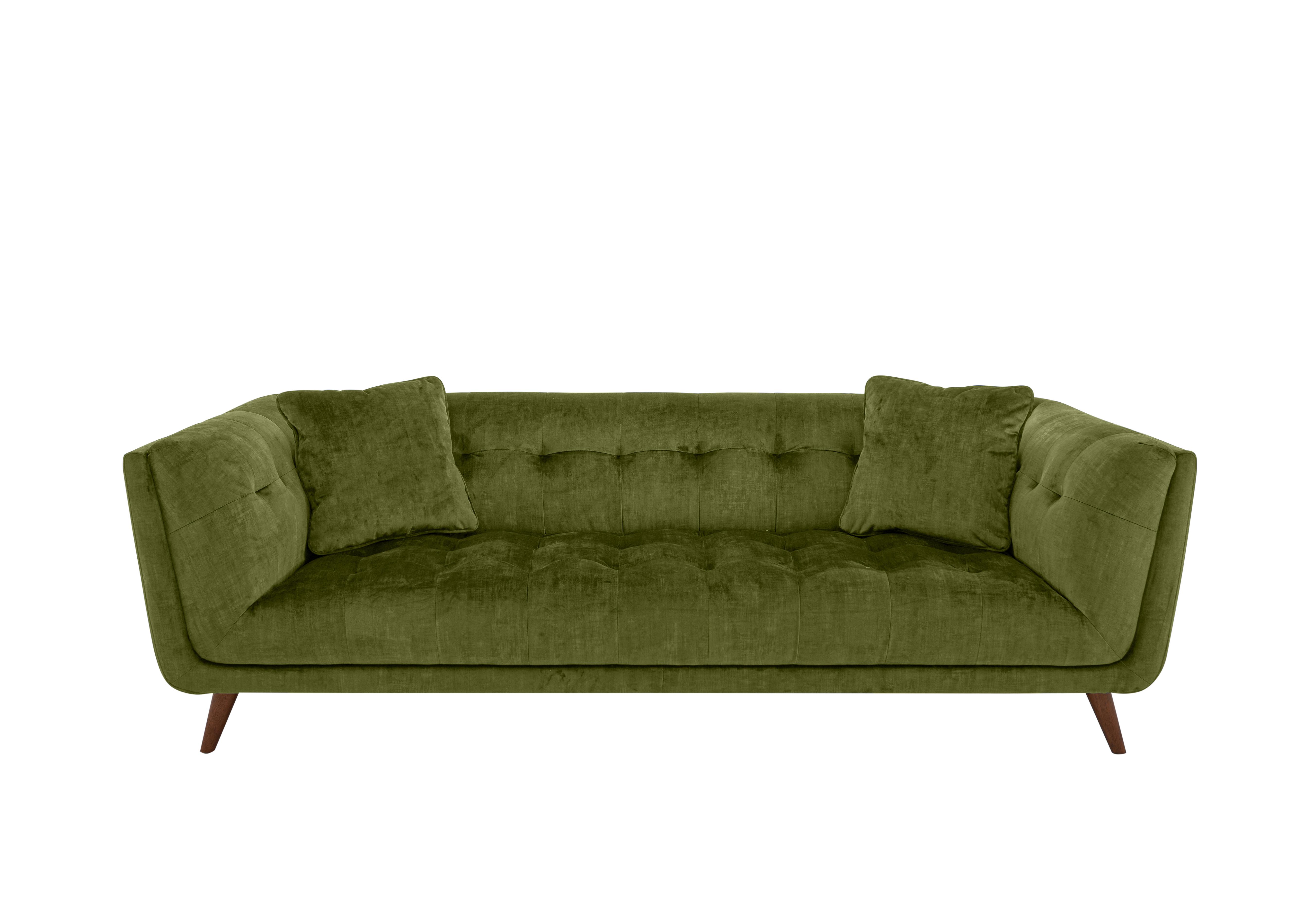 Rene 3 Seater Fabric Sofa in 52003 Heritage Olive Wa Ft on Furniture Village