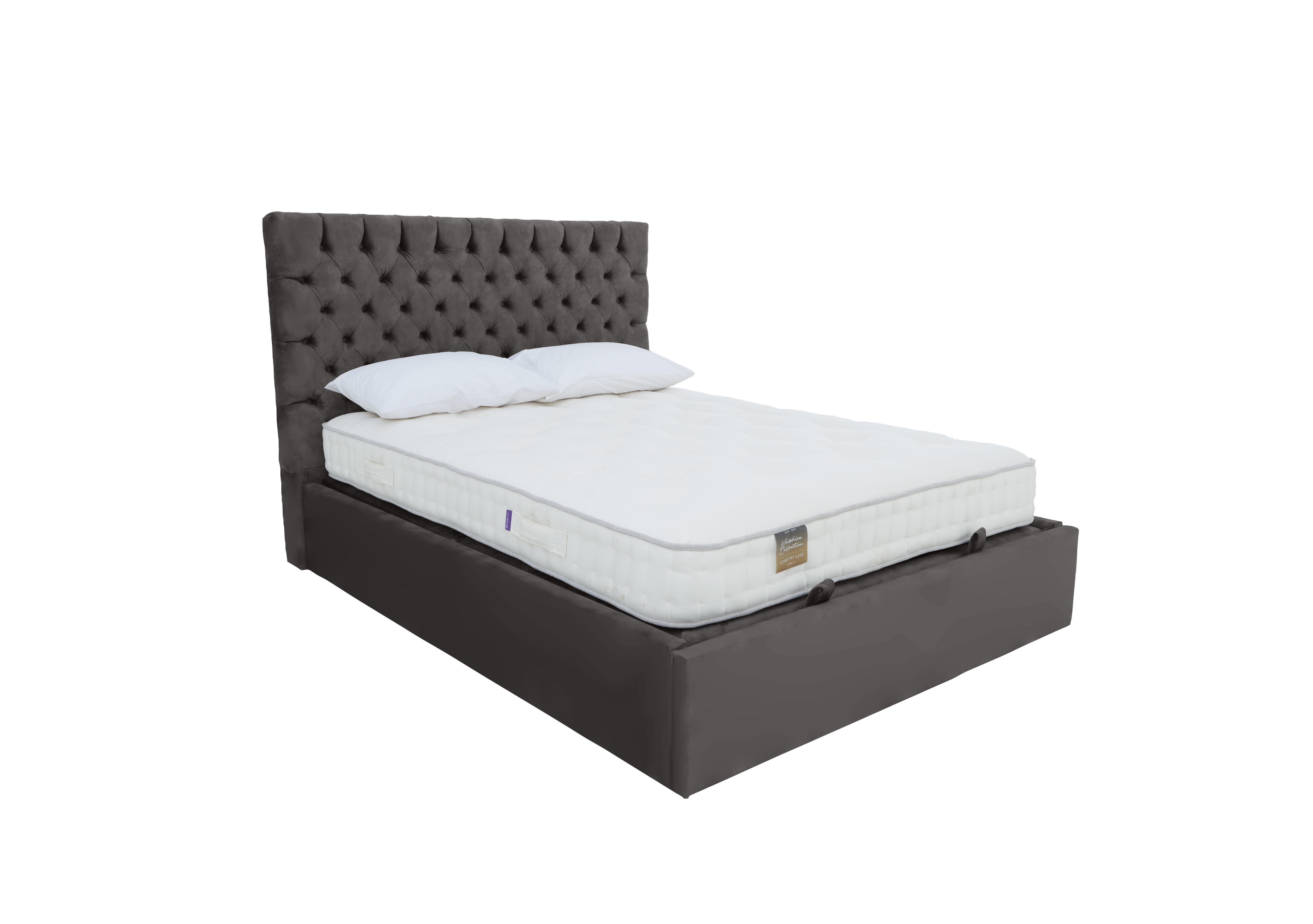 Sergio Ottoman Bed Frame in Krystal Charcoal on Furniture Village