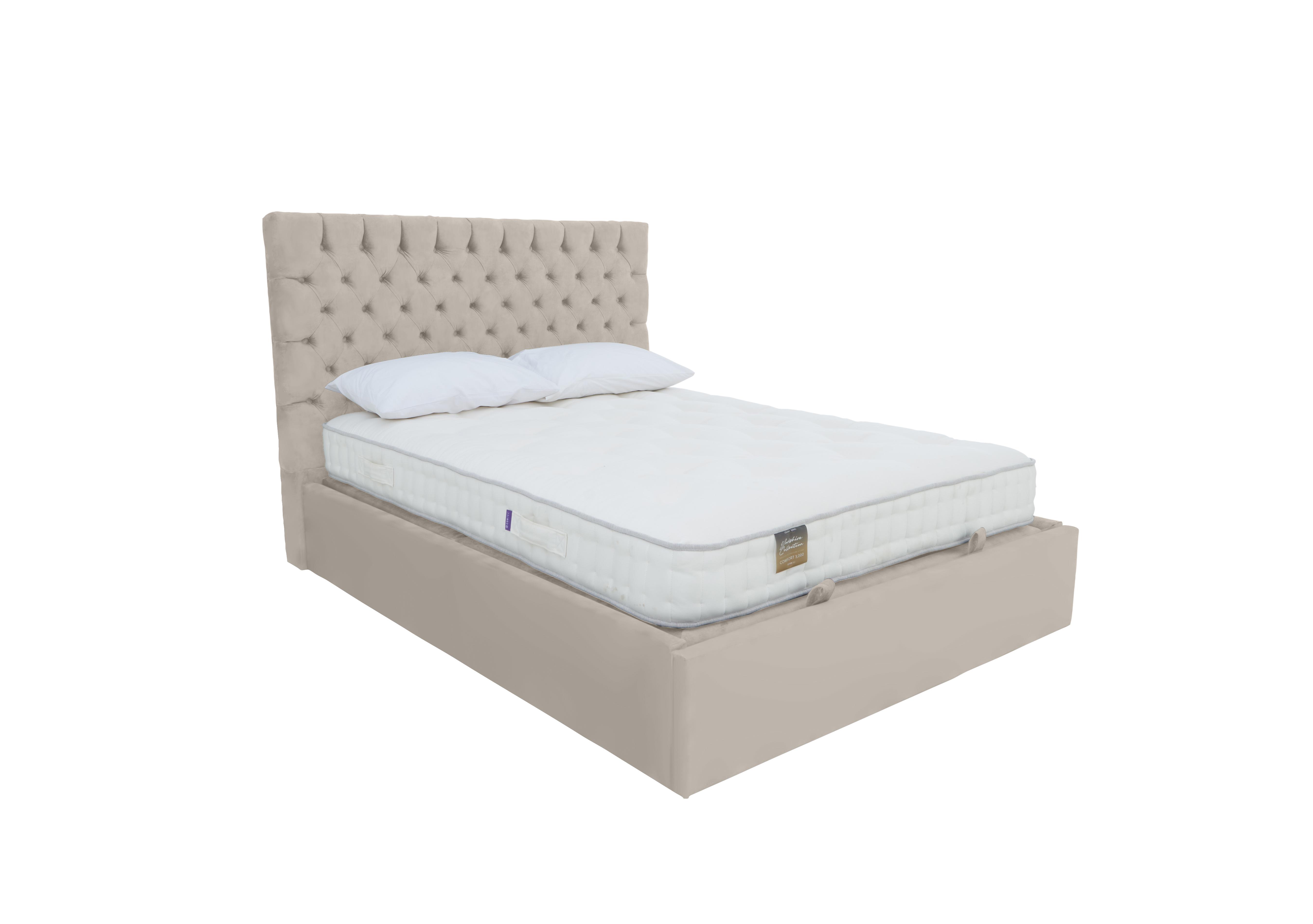 Sergio Ottoman Bed Frame in Smooth Stone on Furniture Village