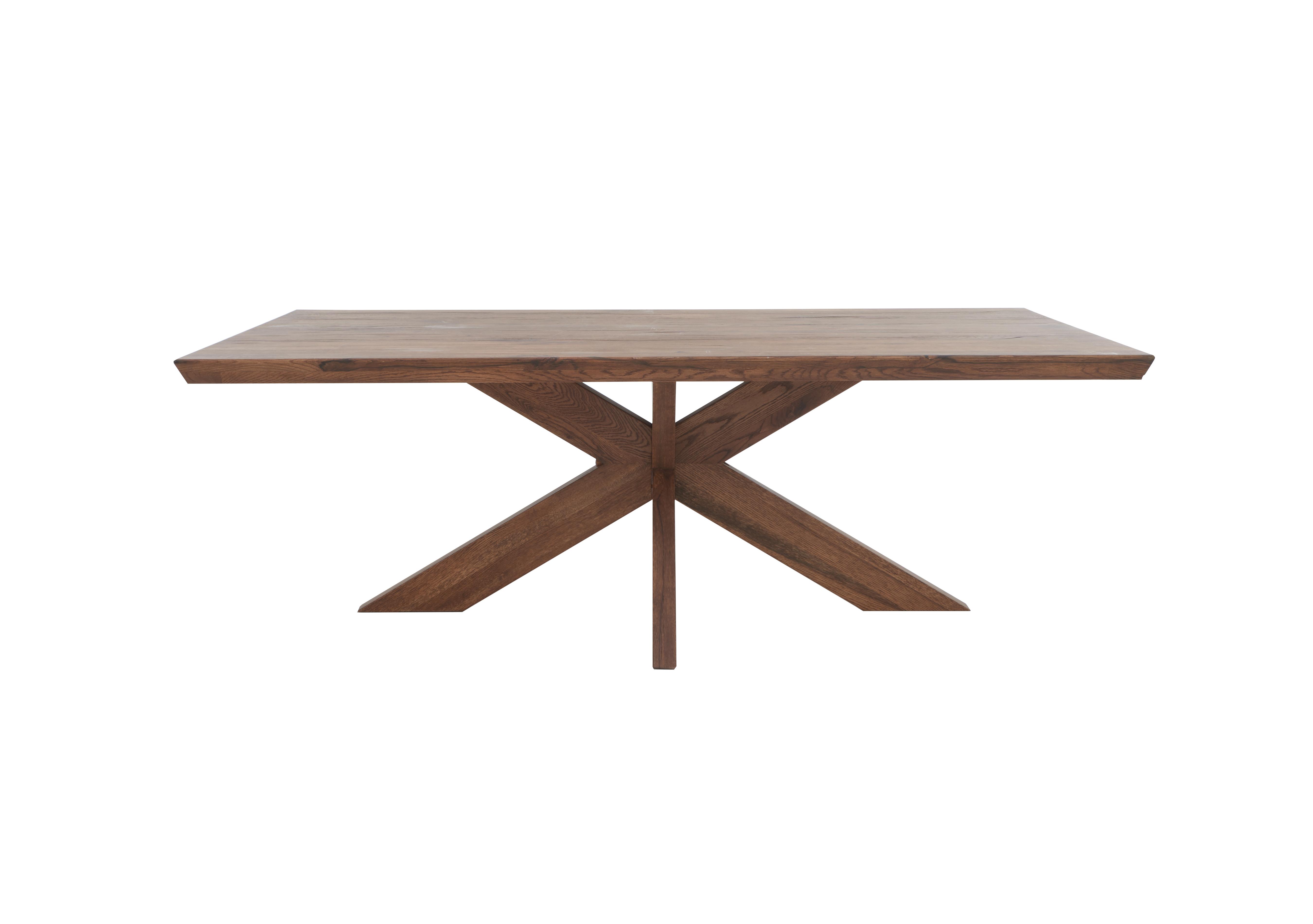 Loki Swiss Edge Dining Table With Wooden Star Base in 04 Desert on Furniture Village