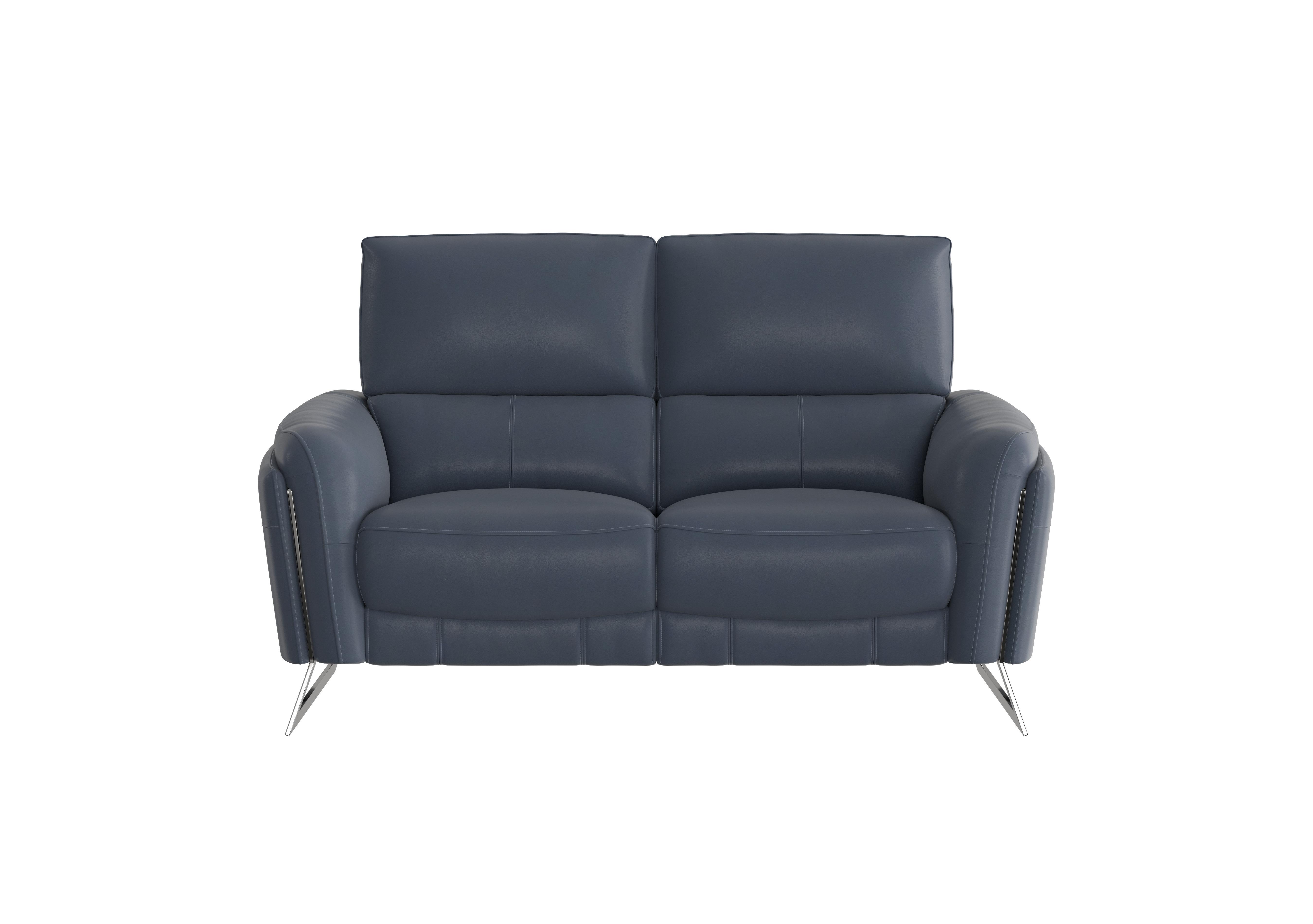 Amarilla 2 Seater Leather Sofa in Bv-313e Ocean Blue on Furniture Village