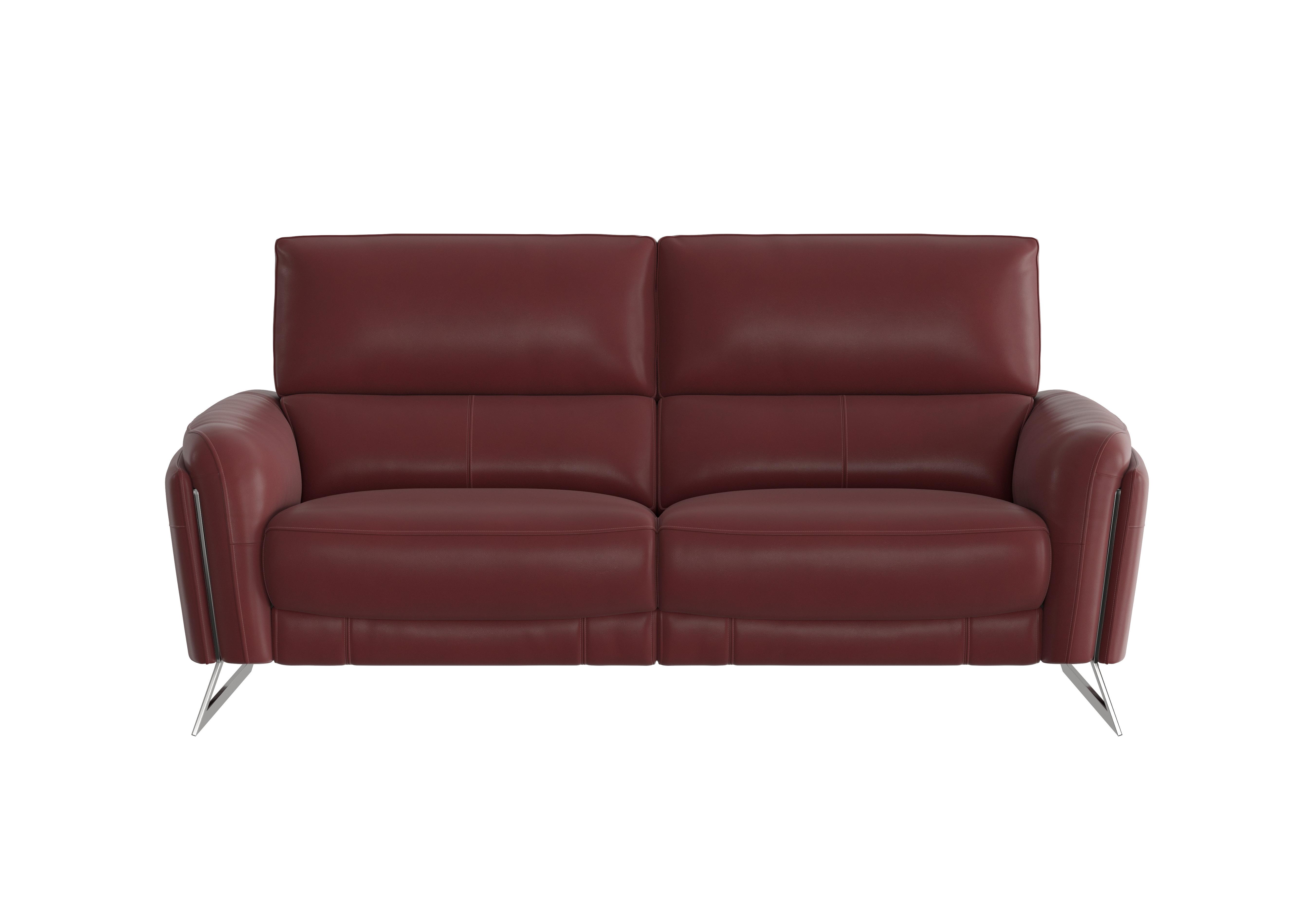 Amarilla 3 Seater Leather Sofa in Bv-035c Deep Red on Furniture Village