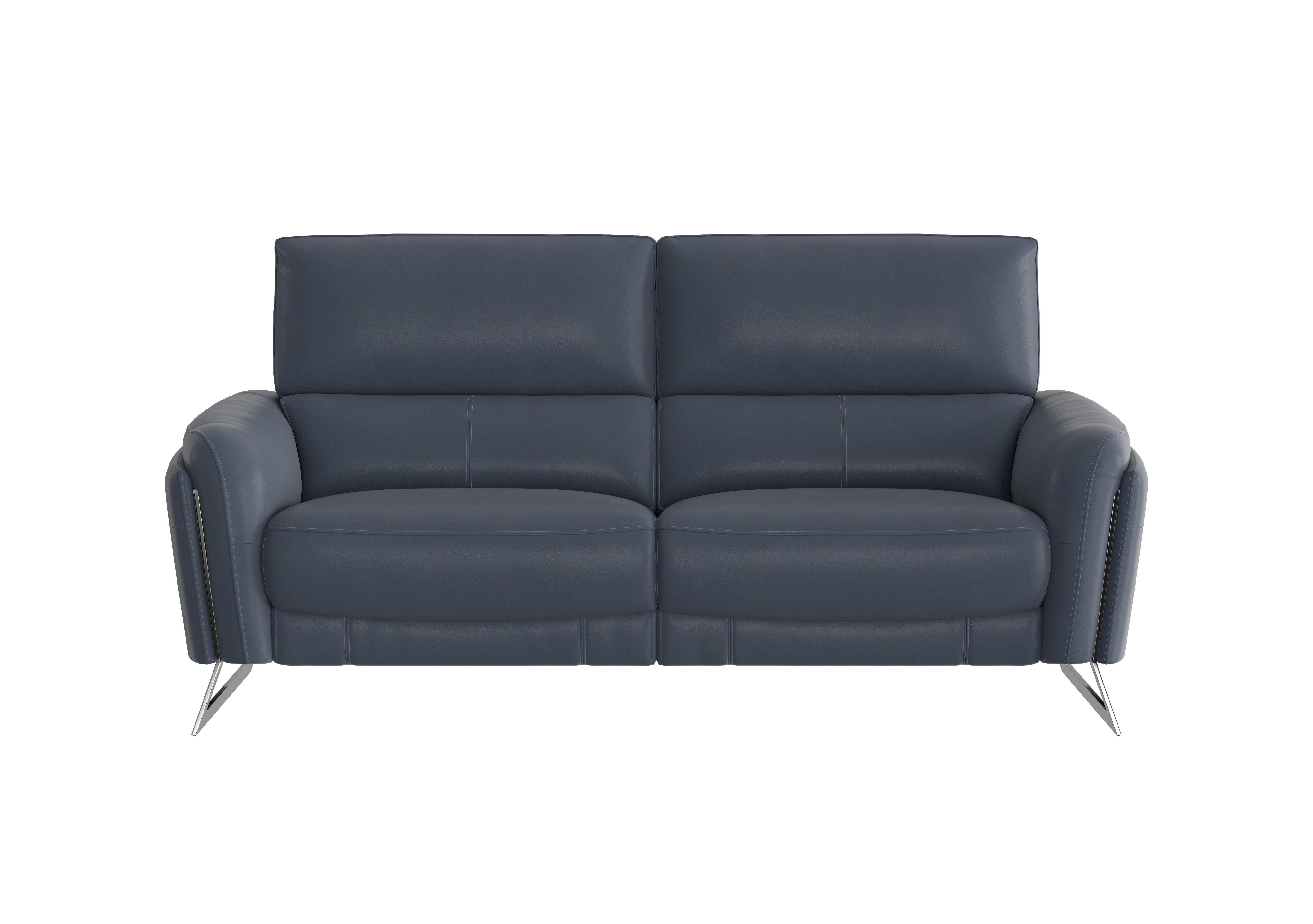 Amarilla 3 Seater Leather Sofa in Bv-313e Ocean Blue on Furniture Village