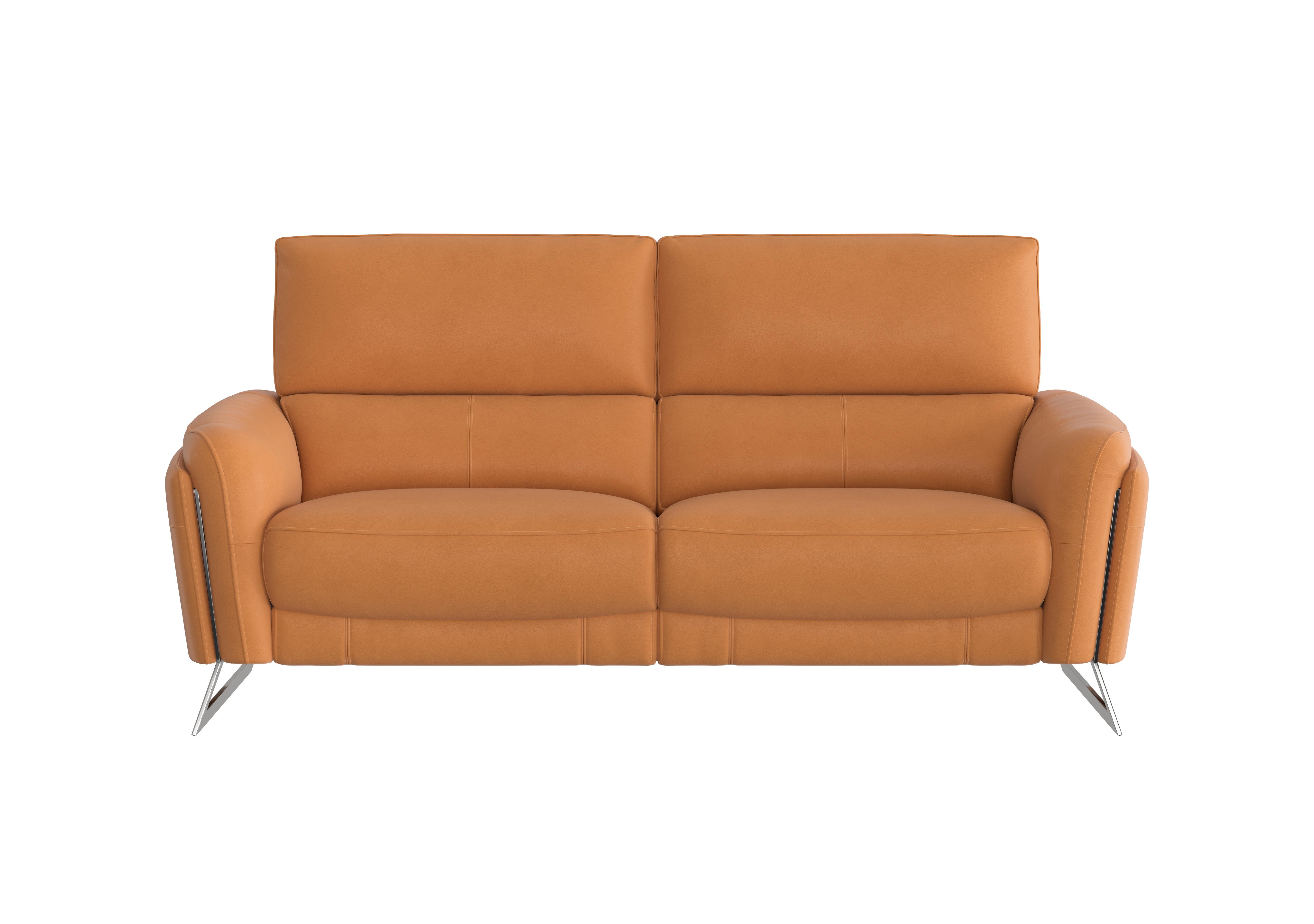 Amarilla 3 Seater Leather Sofa in Bv-335e Honey Yellow on Furniture Village