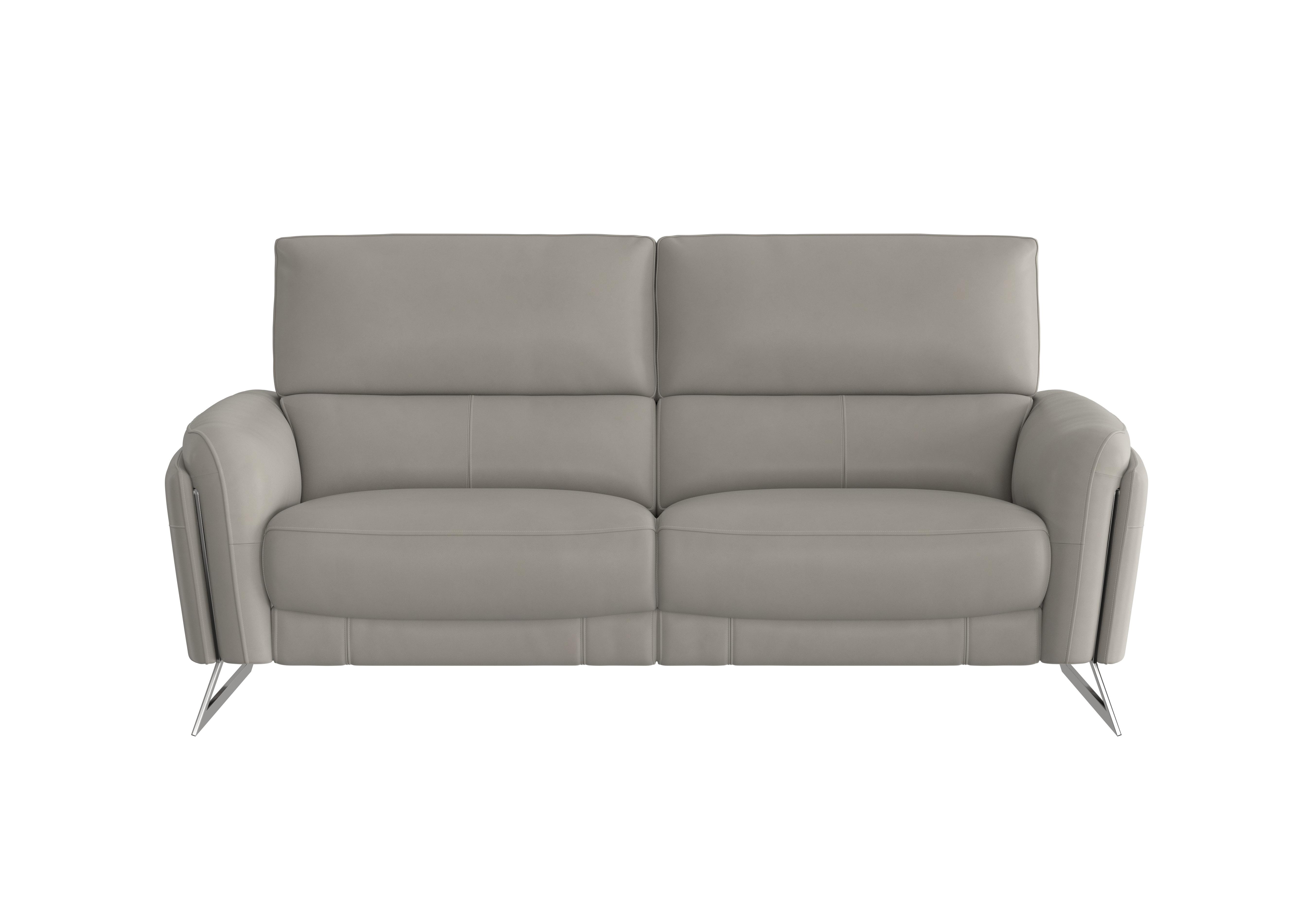 Amarilla 3 Seater Leather Sofa in Bv-946b Silver Grey on Furniture Village