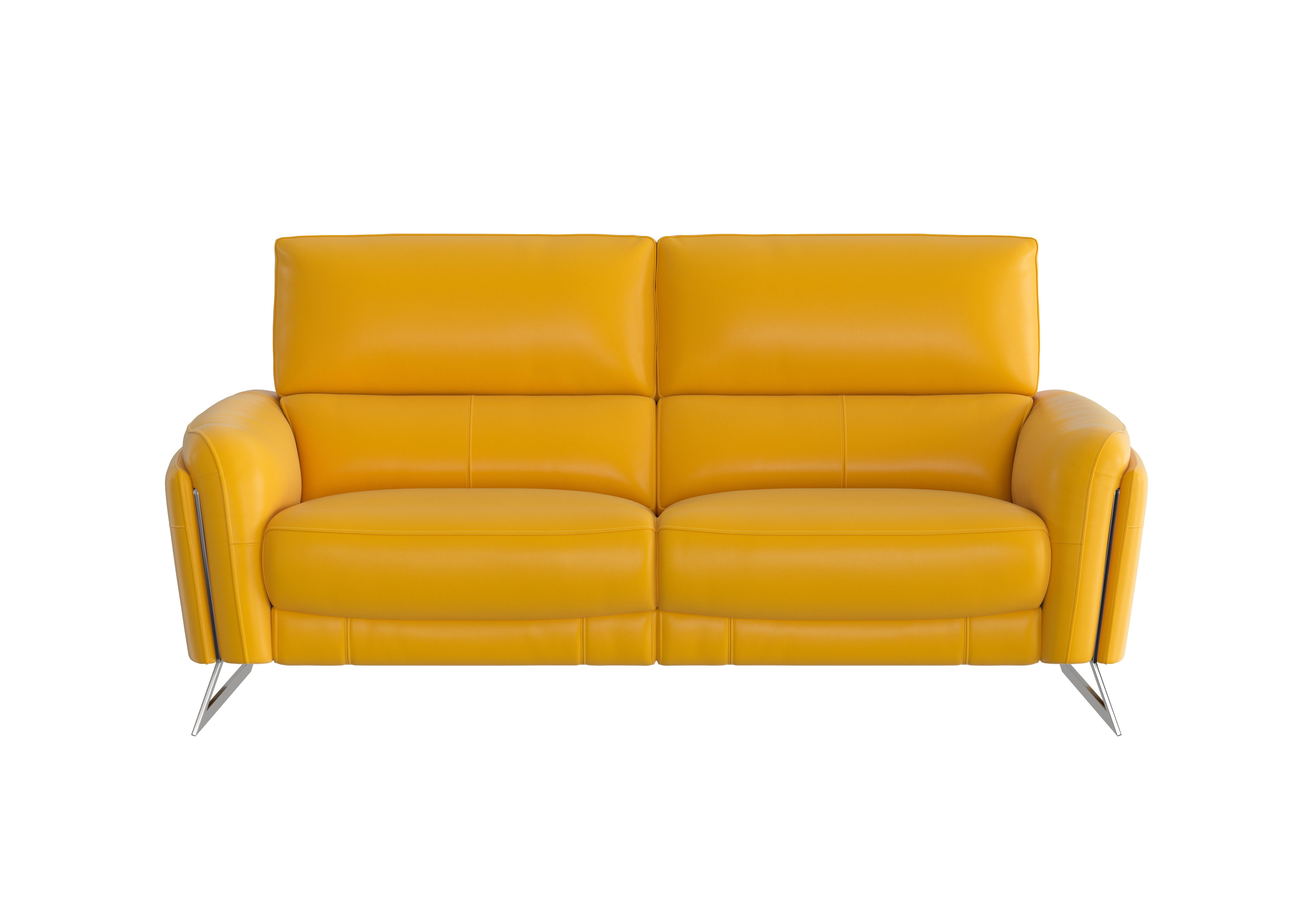 Amarilla 3 Seater Leather Sofa in Nc-303e Sunflower on Furniture Village