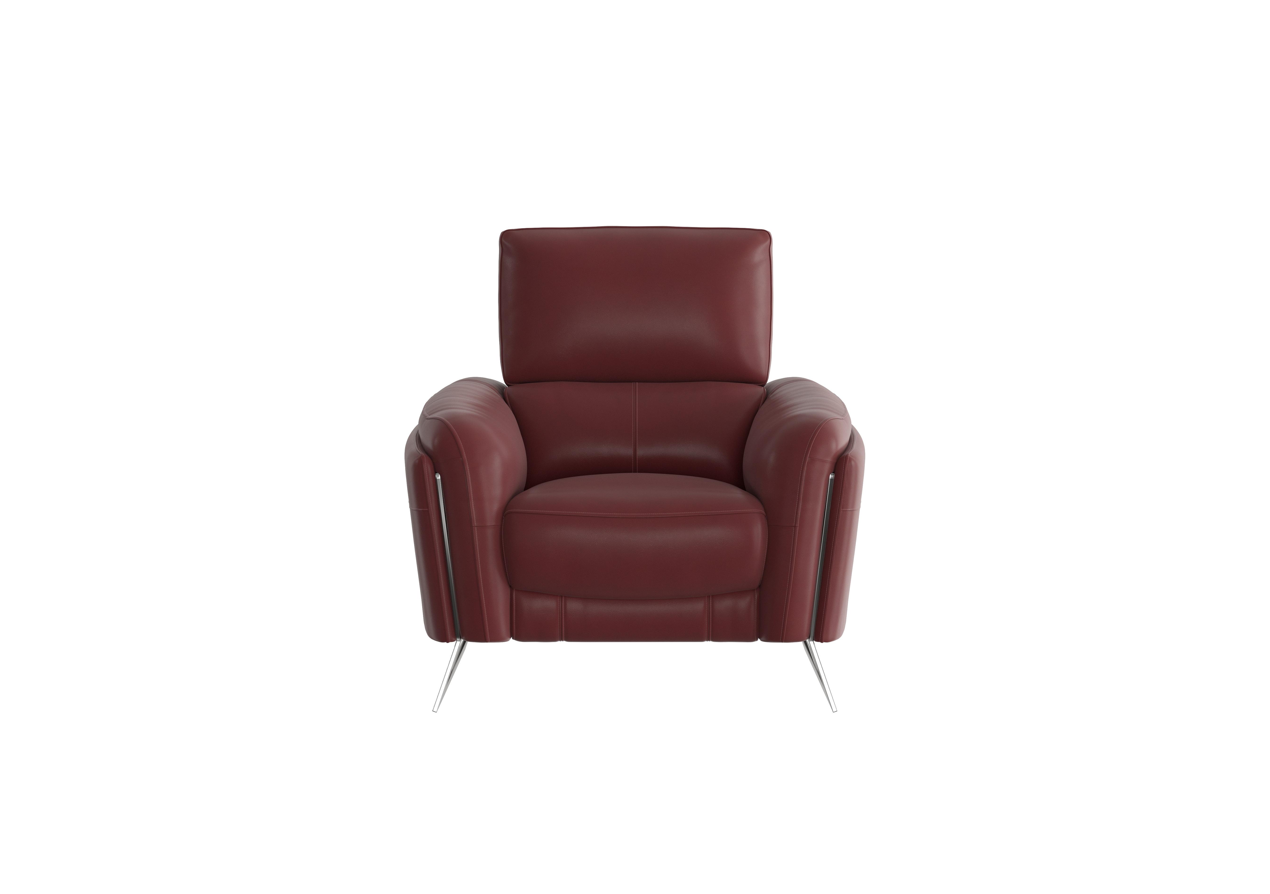 Amarilla Leather Armchair in Bv-035c Deep Red on Furniture Village