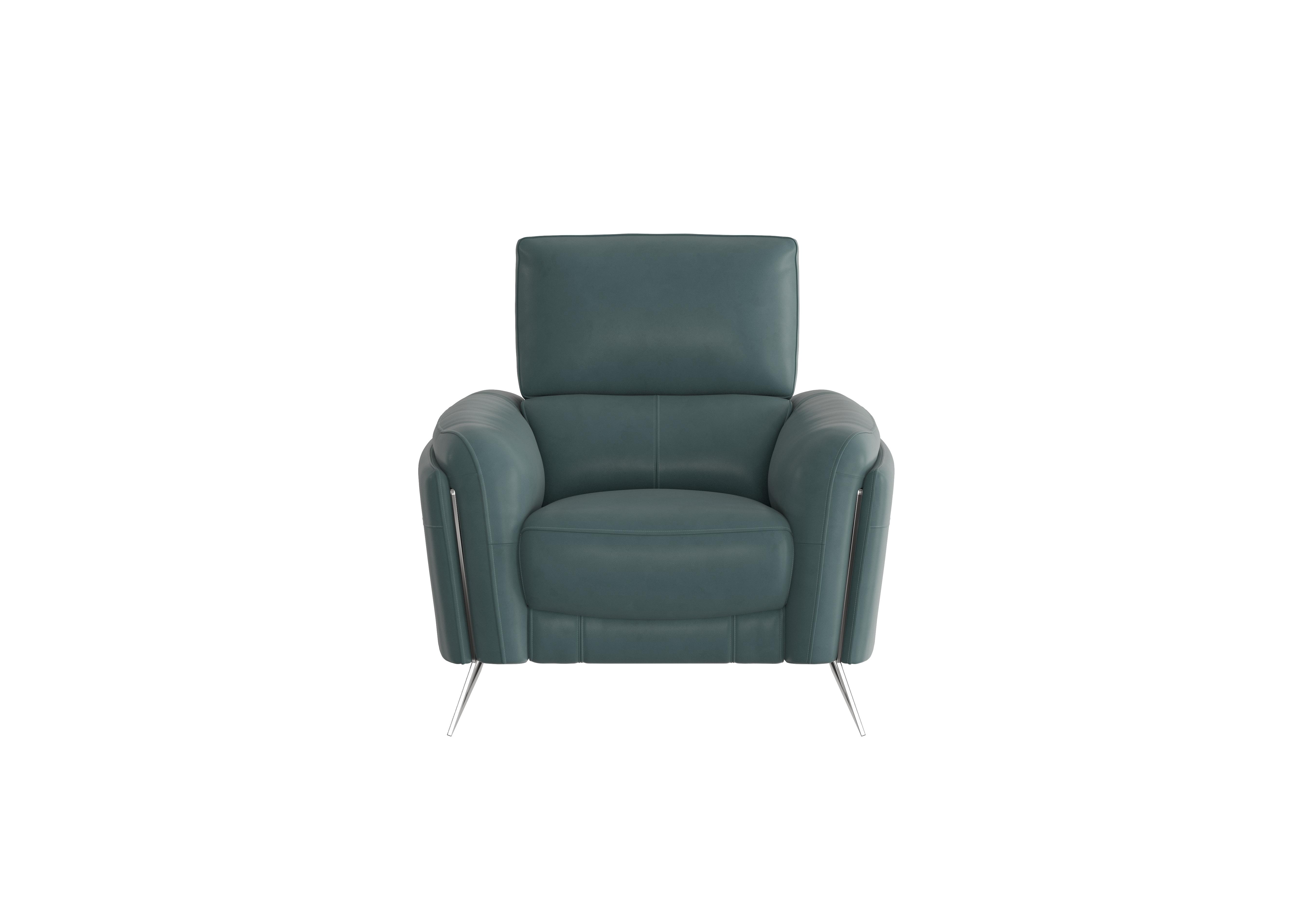 Amarilla Leather Armchair in Bv-301e Lake Green on Furniture Village