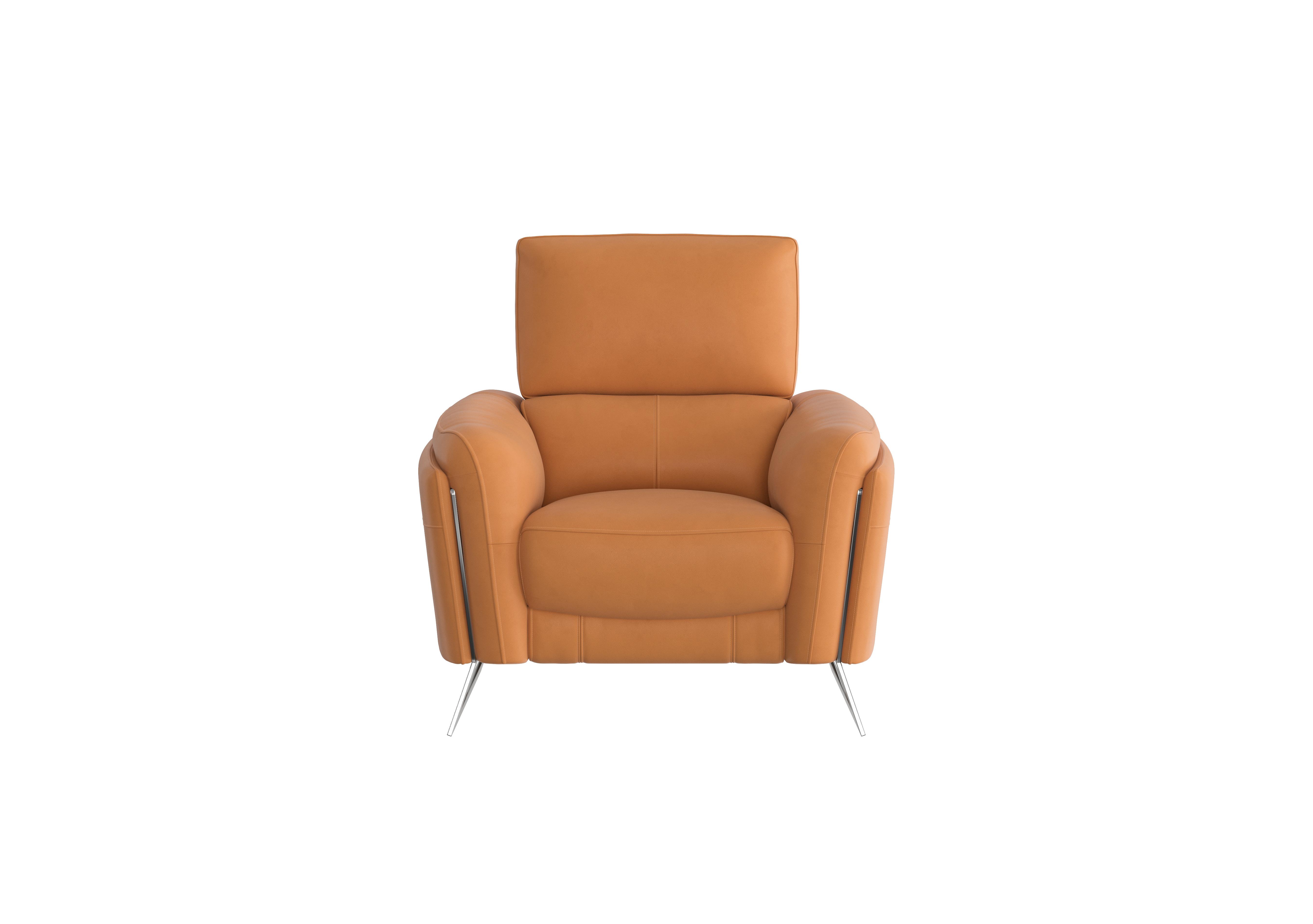 Amarilla Leather Armchair in Bv-335e Honey Yellow on Furniture Village