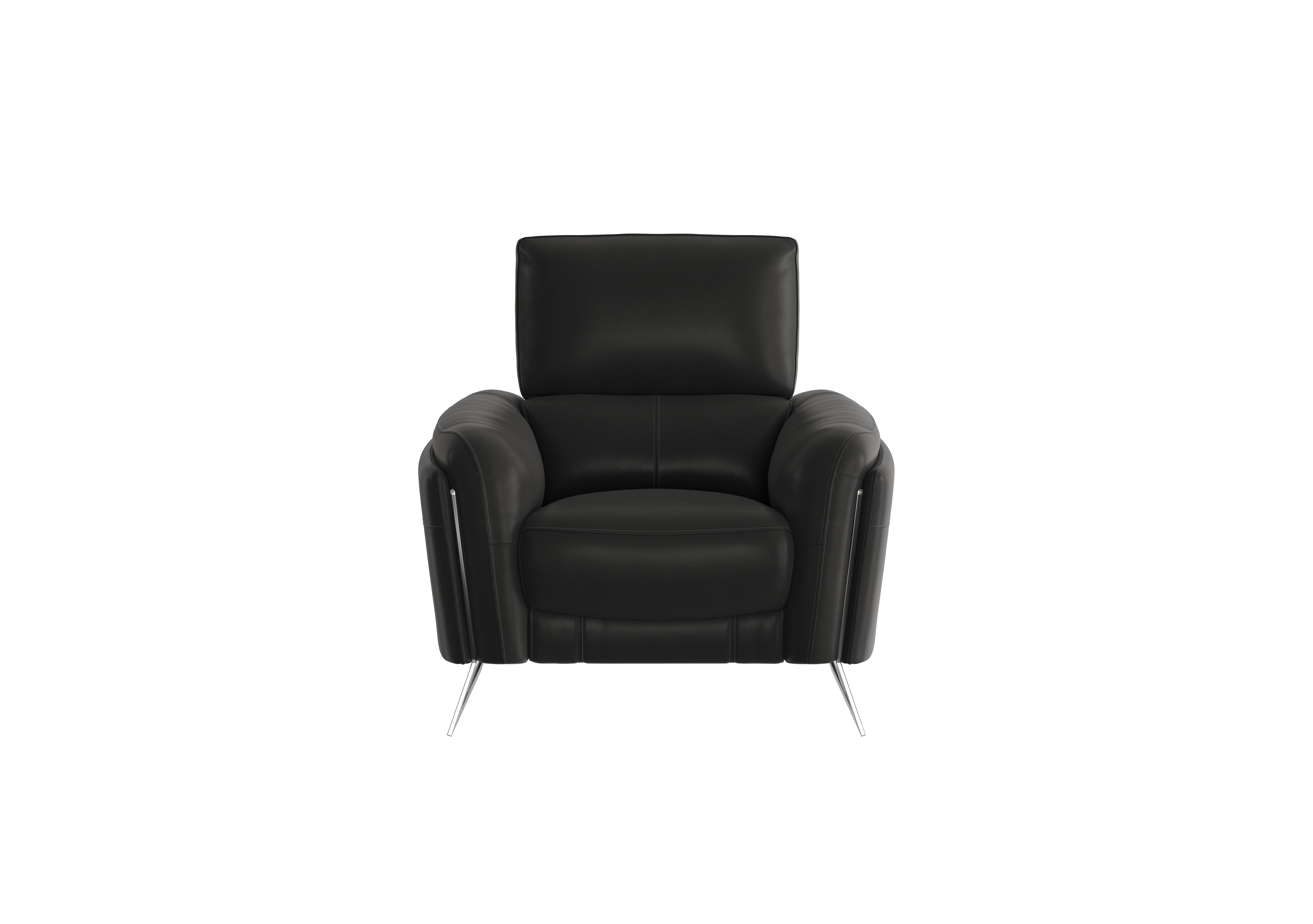 Amarilla Leather Armchair in Bv-3500 Classic Black on Furniture Village