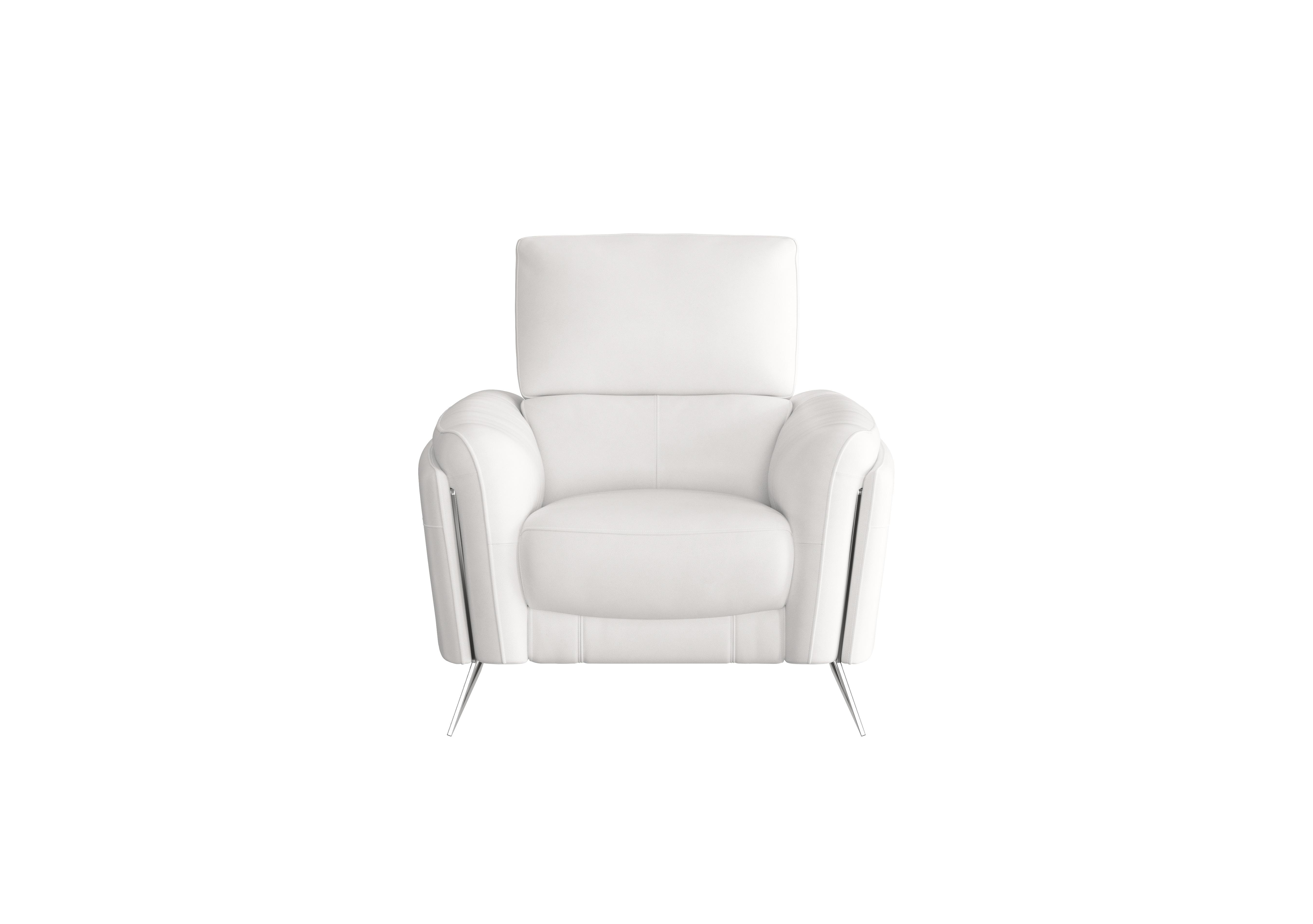 Amarilla Leather Armchair in Bv-744d Star White on Furniture Village