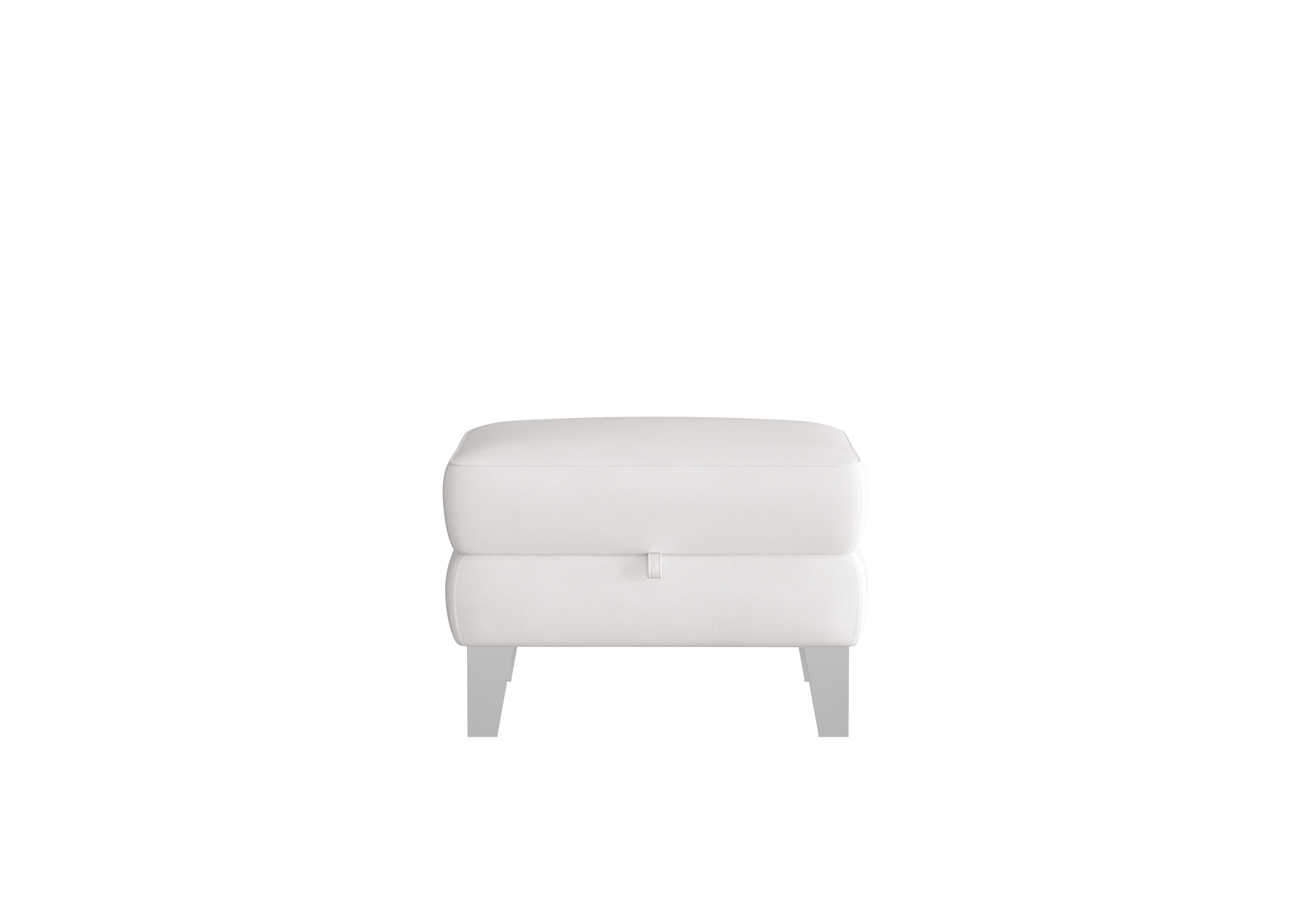 Amarilla Leather Storage Footstool in Bv-744d Star White on Furniture Village