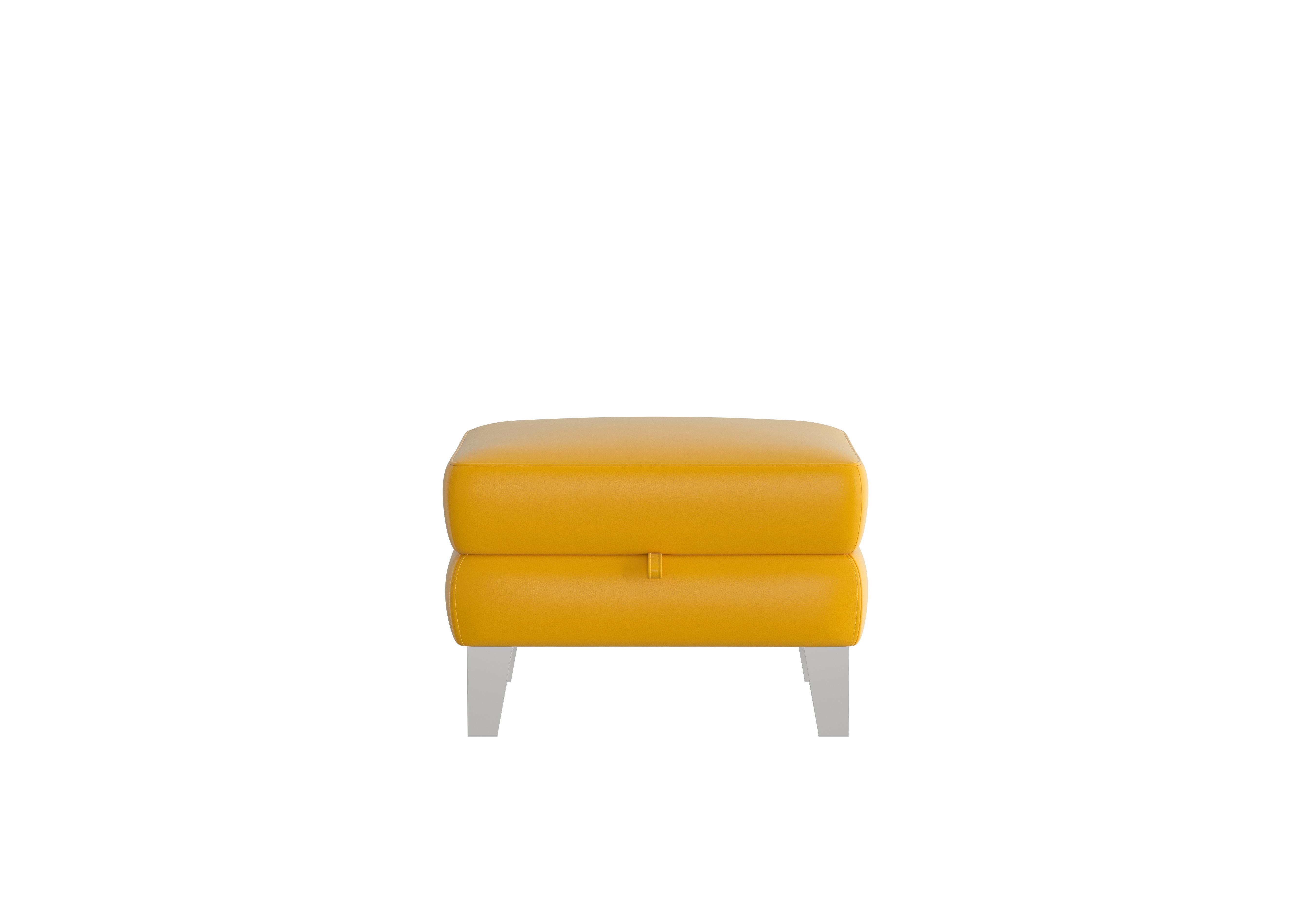 Amarilla Leather Storage Footstool in Nc-303e Sunflower on Furniture Village