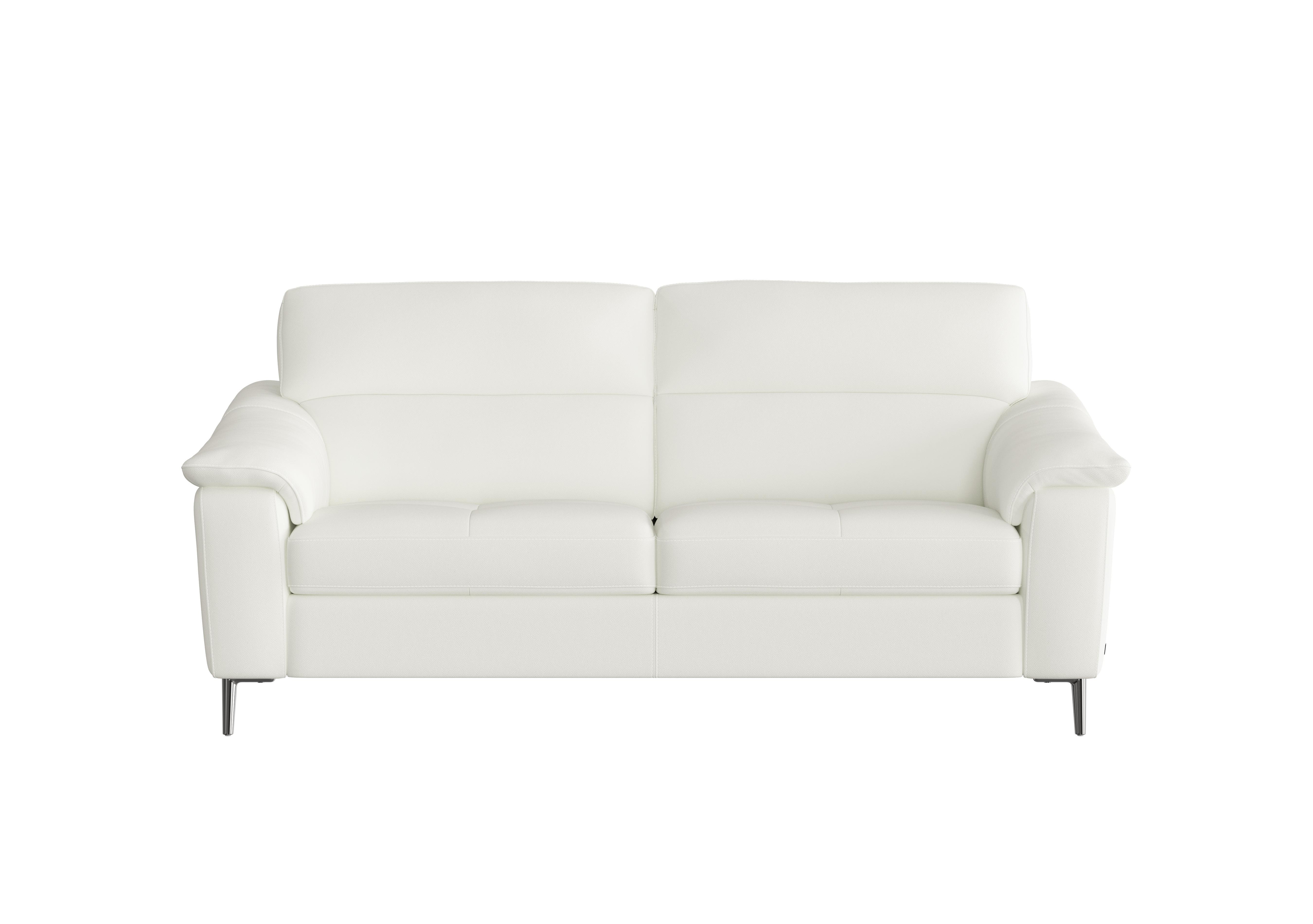 Maldini 3 Seater Leather Sofa in Torello 370 Bianco Puro on Furniture Village