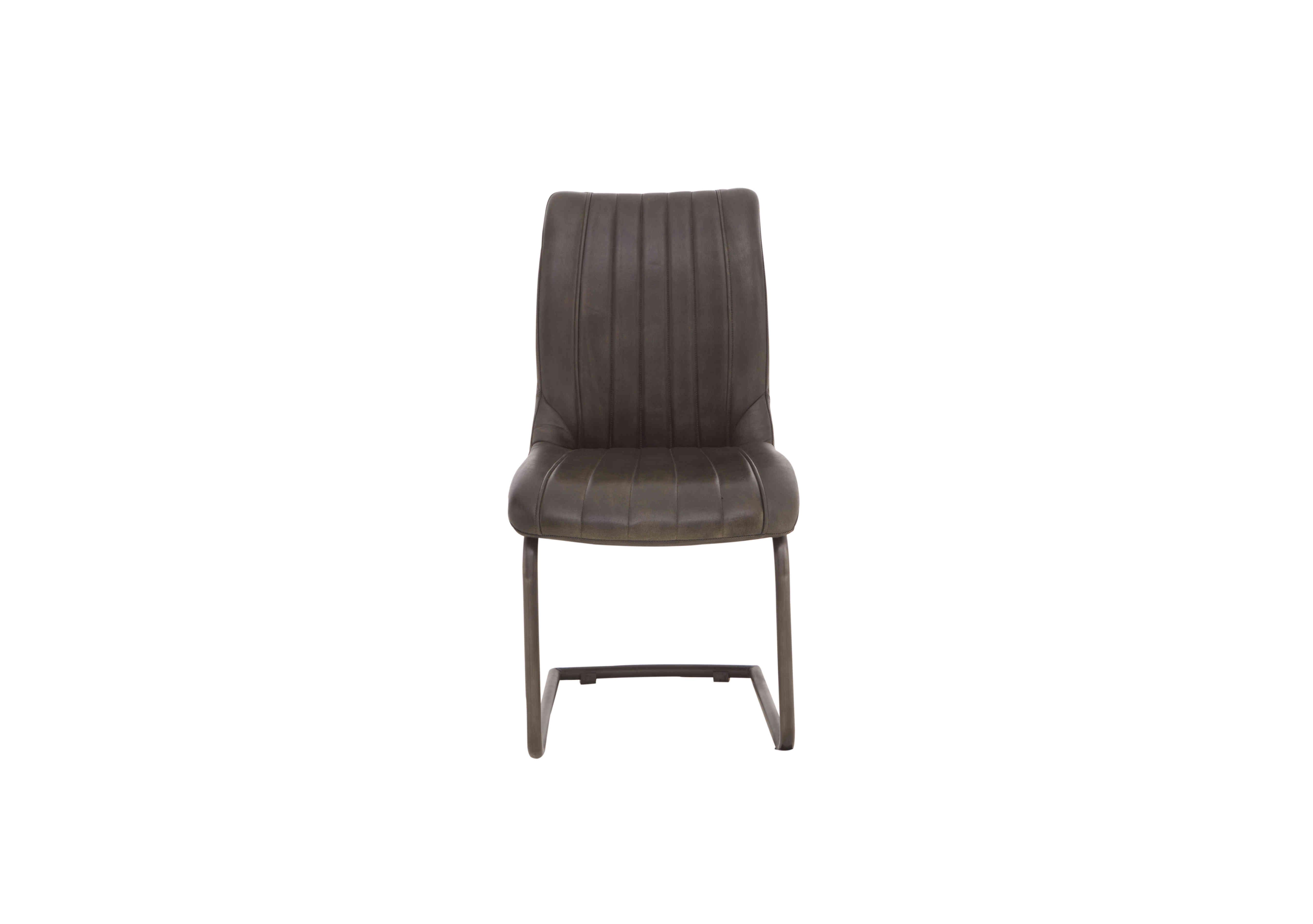 Dee Cantilever Leather Dining Chair in Vintage Dark Grey on Furniture Village