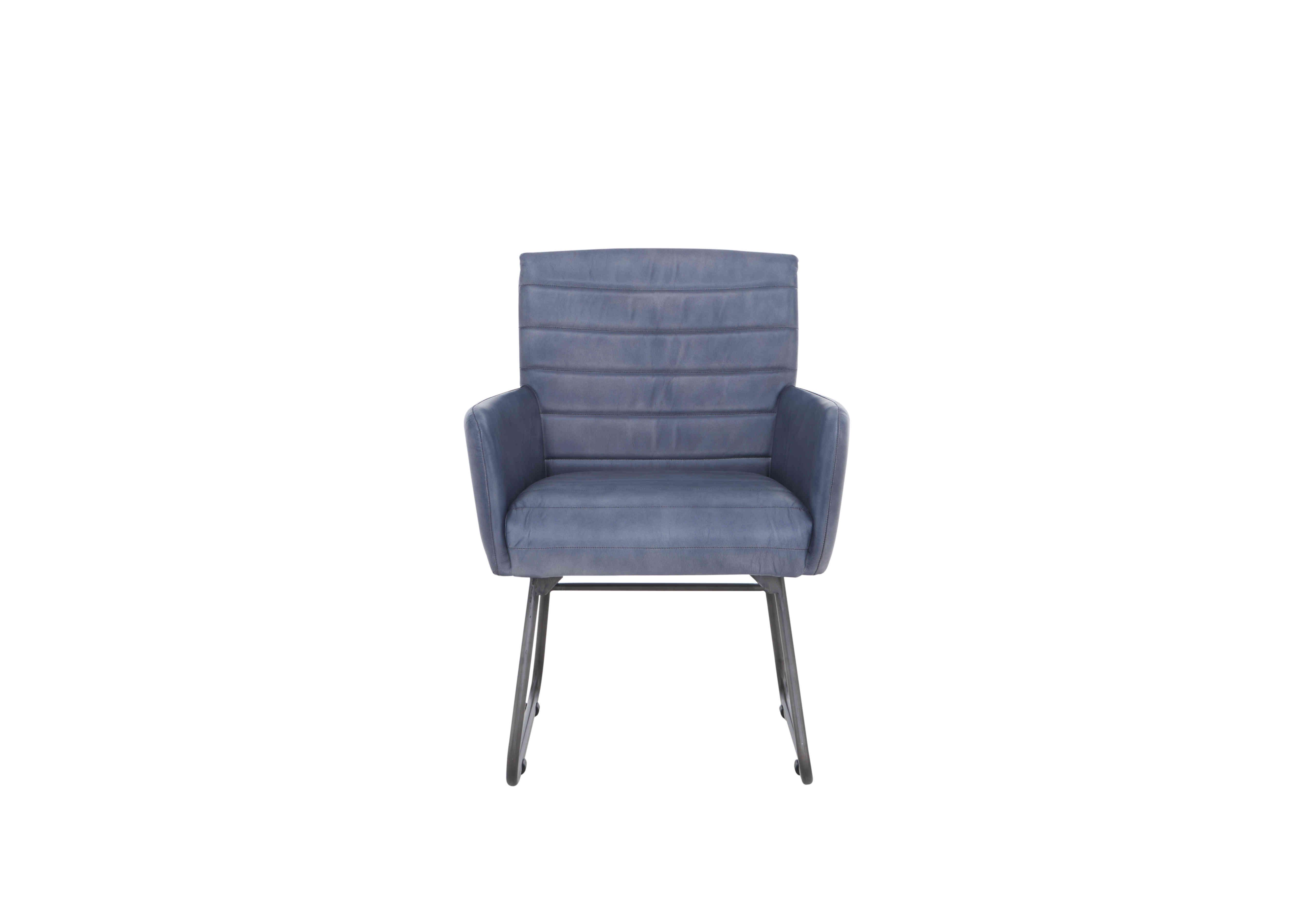 Sam Leather Dining Chair in Steel Blue on Furniture Village
