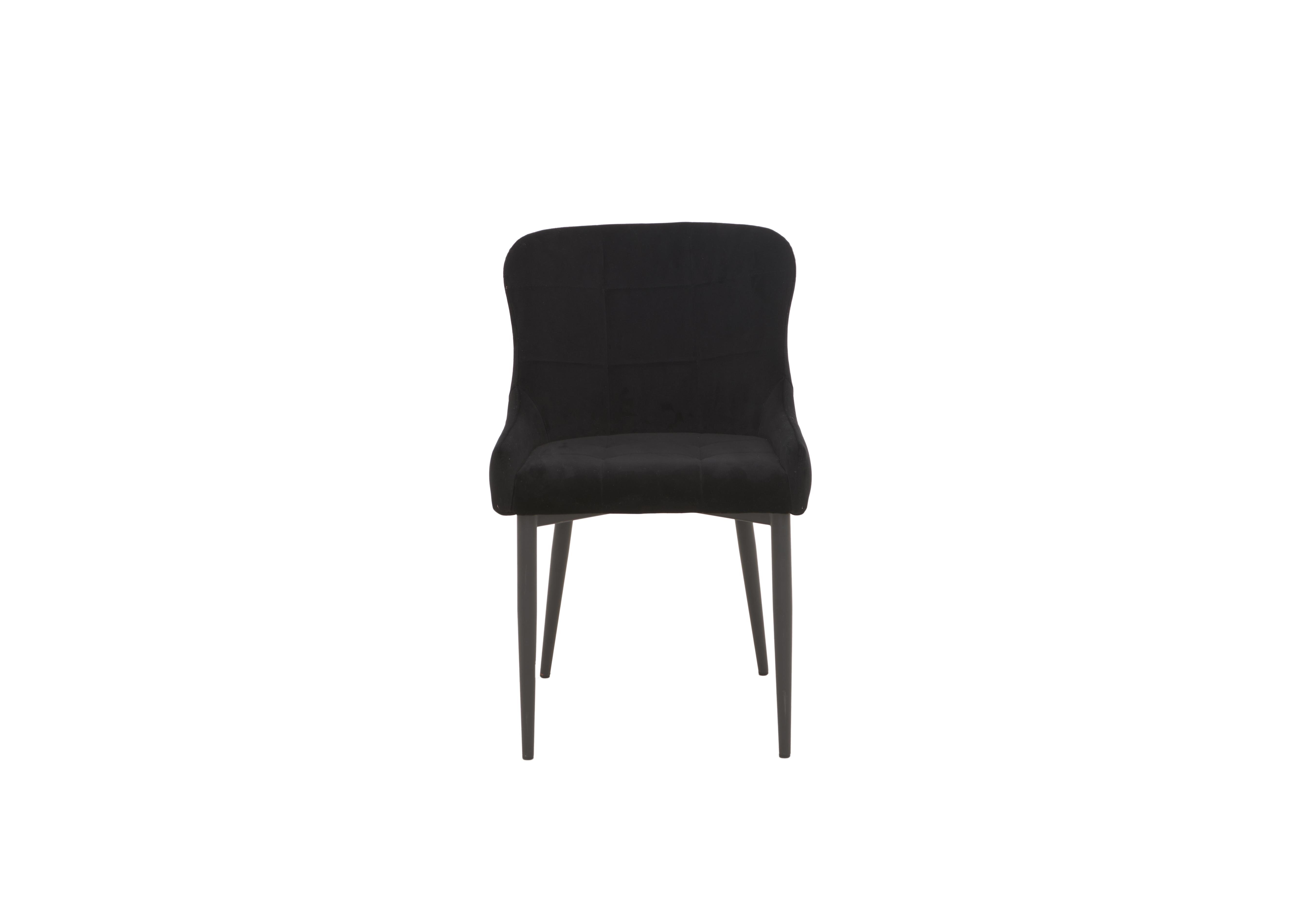 Kos Velvet Dining Chair in Black on Furniture Village