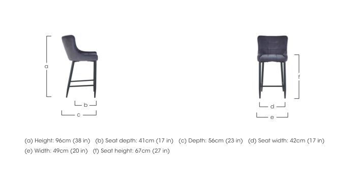 Kos Velvet Counter Stool in  on Furniture Village