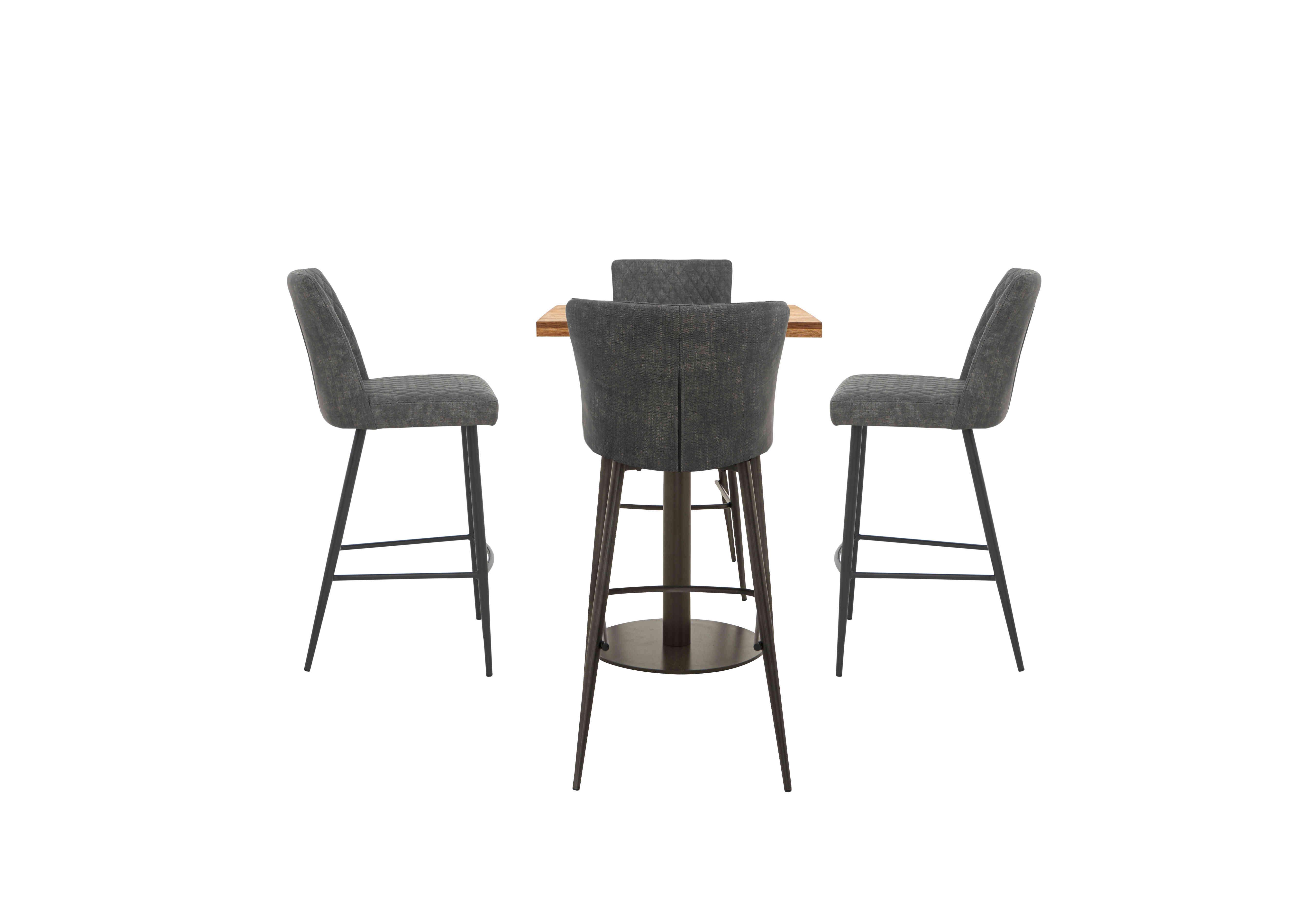 Earth Bar Table and 4 Earth Upholstered Bar Stools in Graphite on Furniture Village