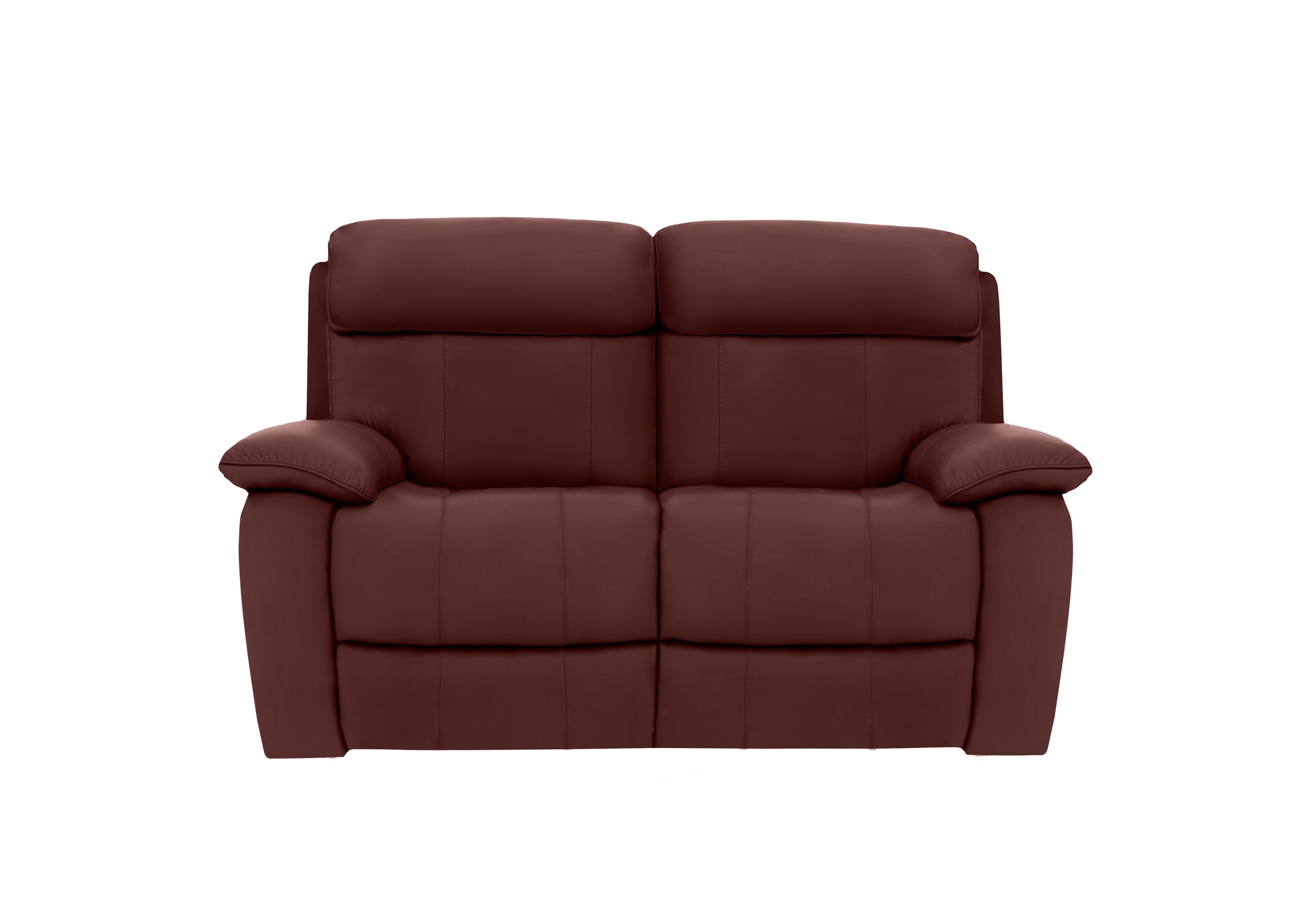 Moreno 2 Seater Leather Sofa in An-751b Burgundy on Furniture Village