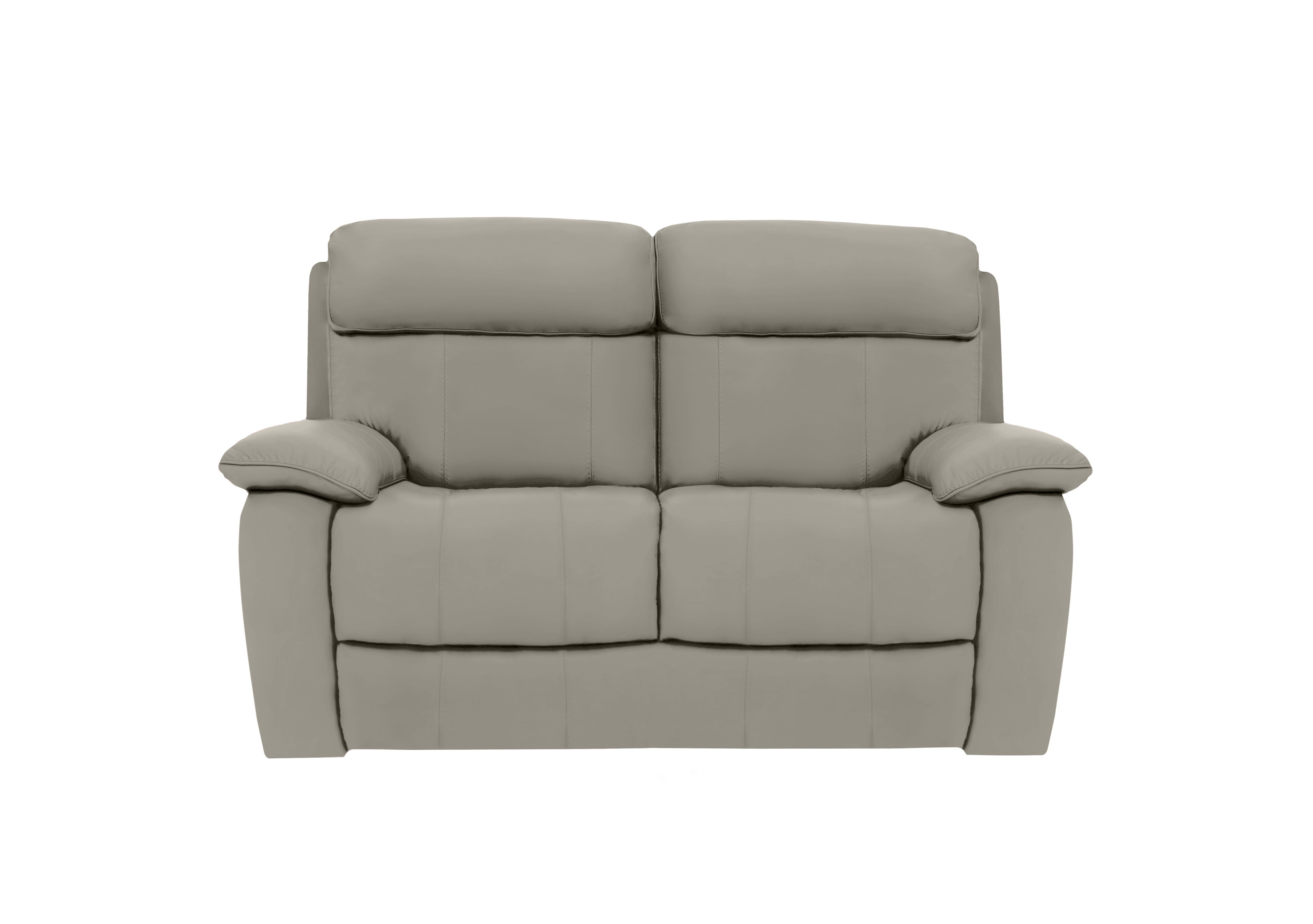 Moreno 2 Seater Leather Sofa in An-946b Silver Grey on Furniture Village