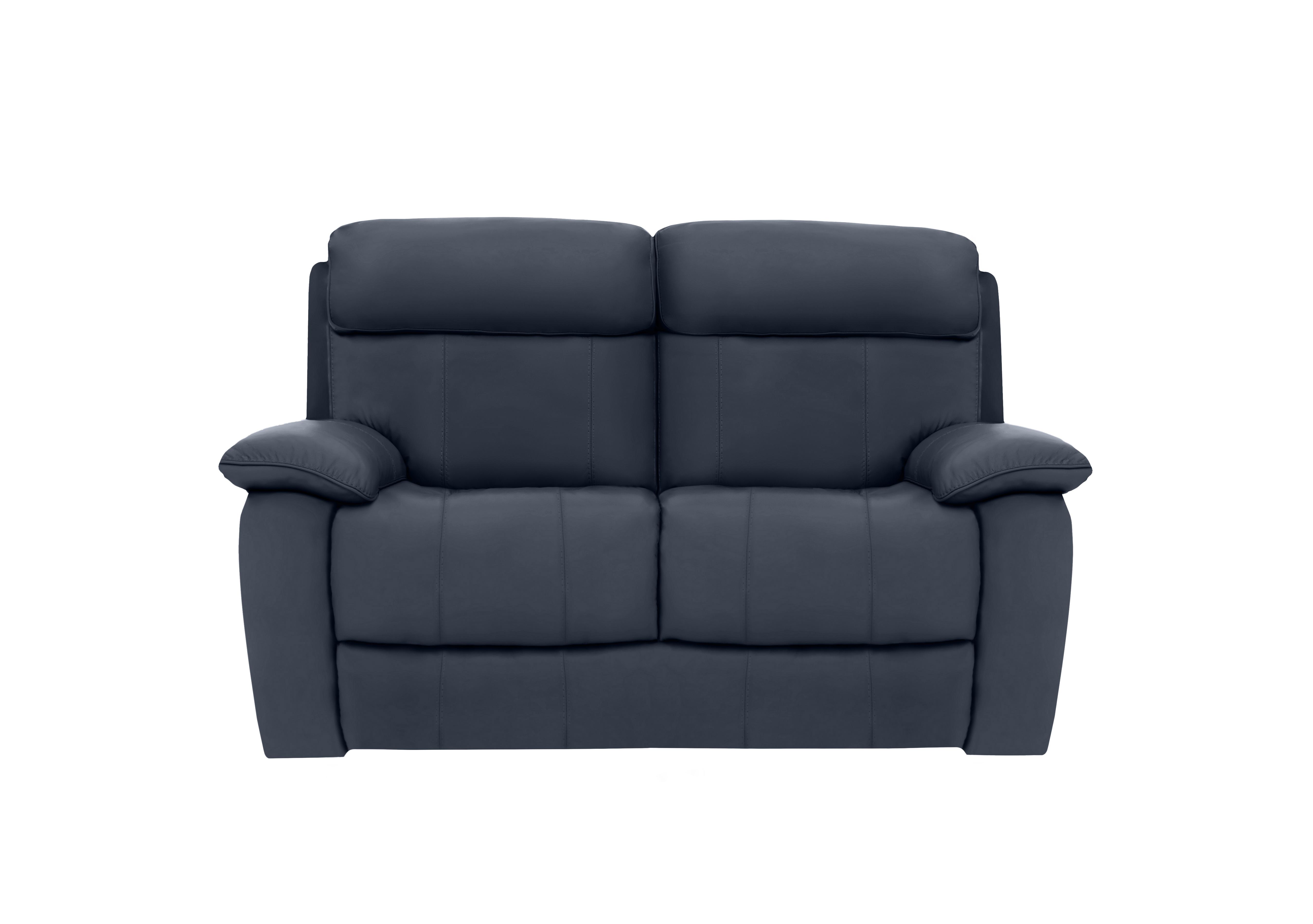 Moreno 2 Seater Leather Sofa in Bv-313e Ocean Blue on Furniture Village