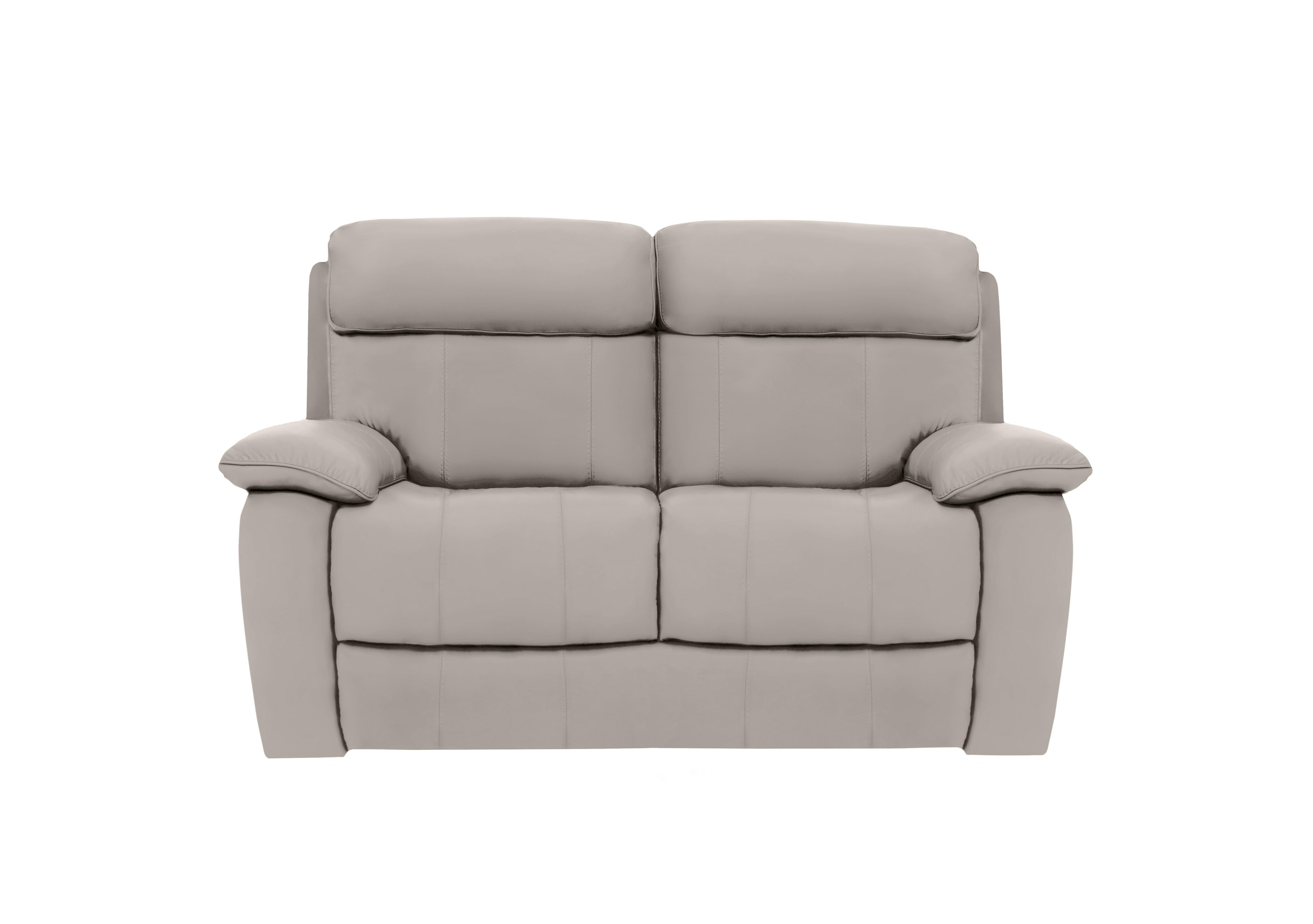 Moreno 2 Seater Leather Sofa in Bv-946b Silver Grey on Furniture Village