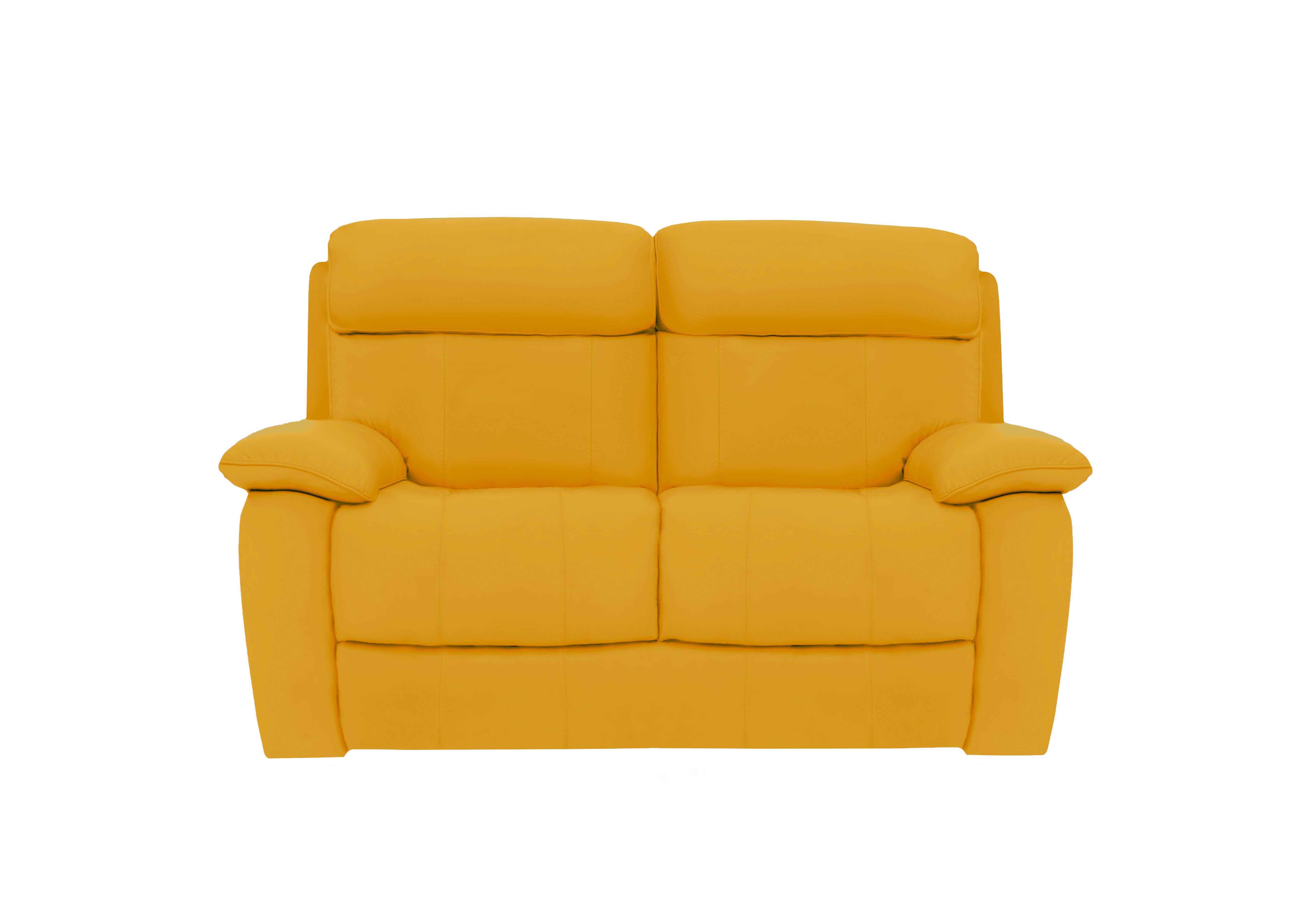 Moreno 2 Seater Leather Sofa in Nc-303e Sunflower on Furniture Village