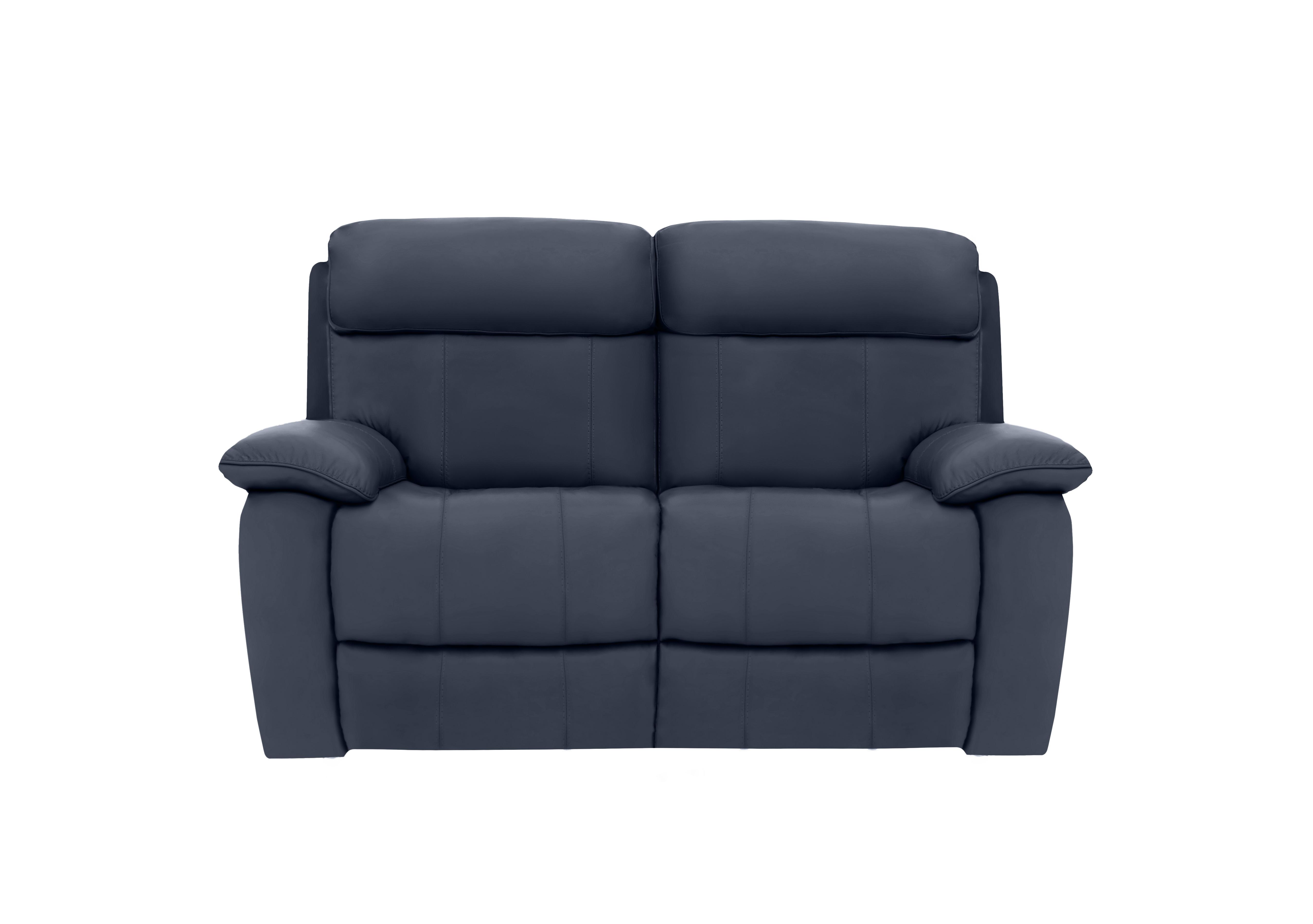 Moreno 2 Seater Leather Sofa in Nc-313e Ocean Blue on Furniture Village