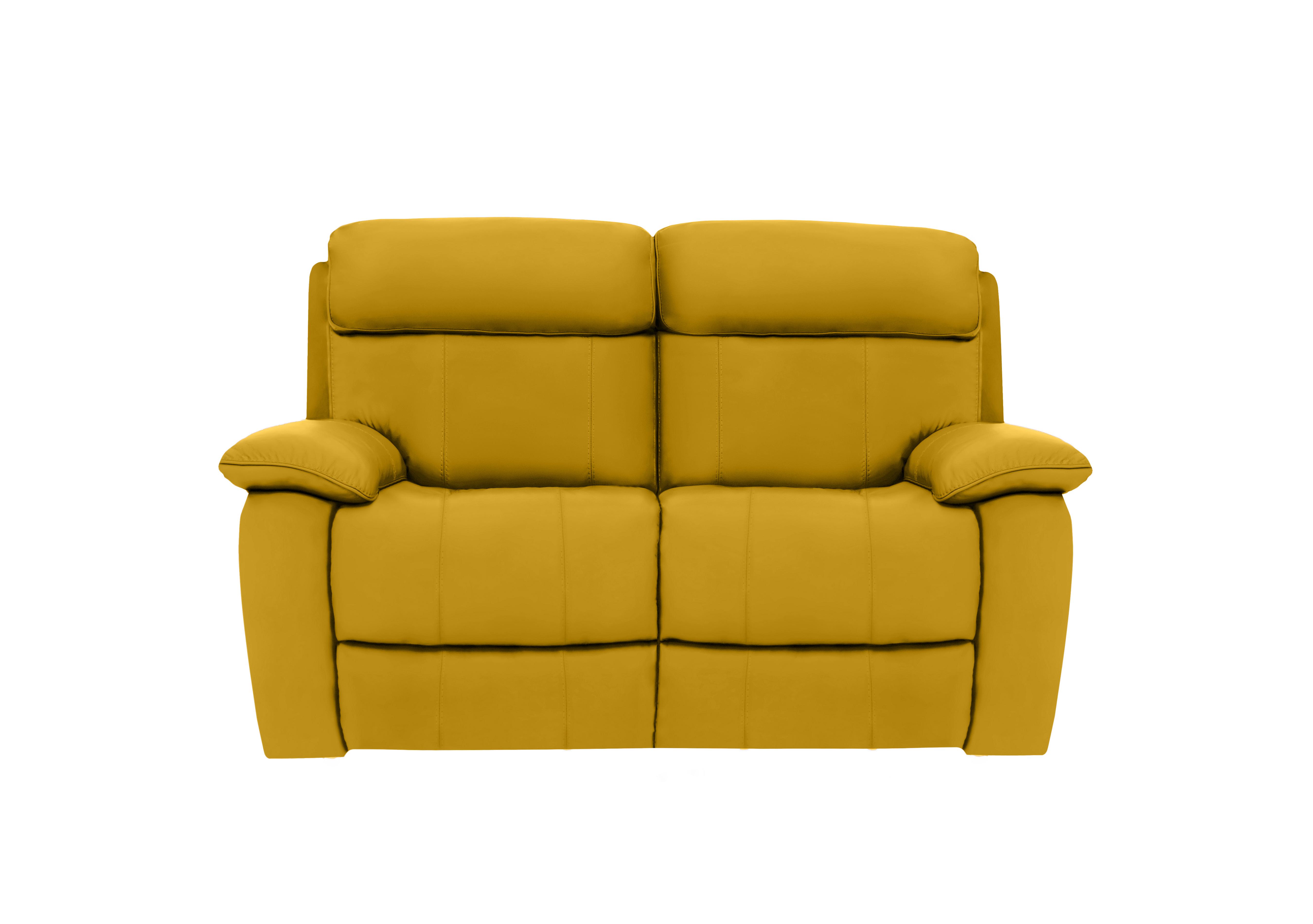 Moreno 2 Seater Leather Sofa in Nw-663e Yellow on Furniture Village