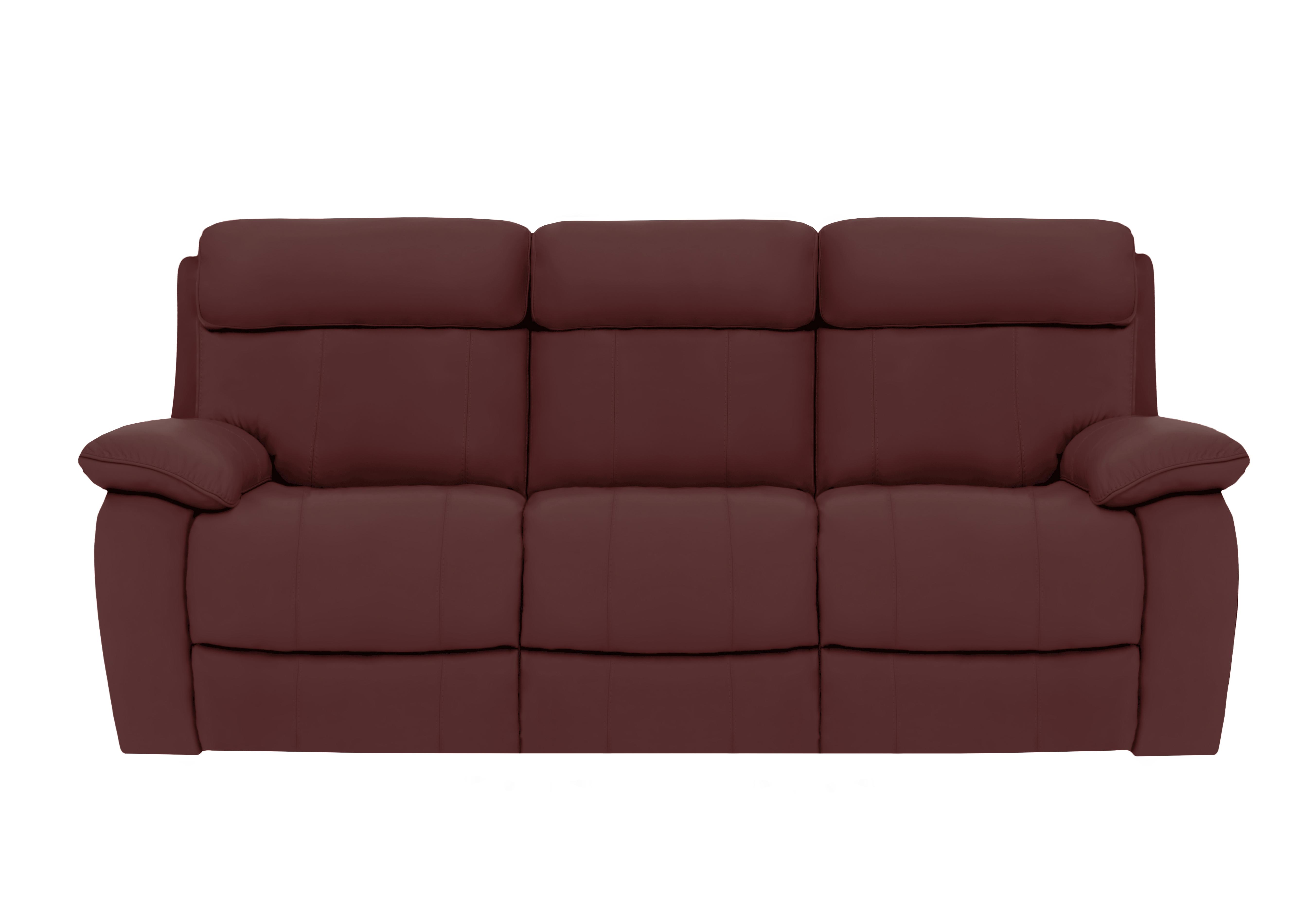 Moreno 3 Seater Leather Sofa in An-751b Burgundy on Furniture Village