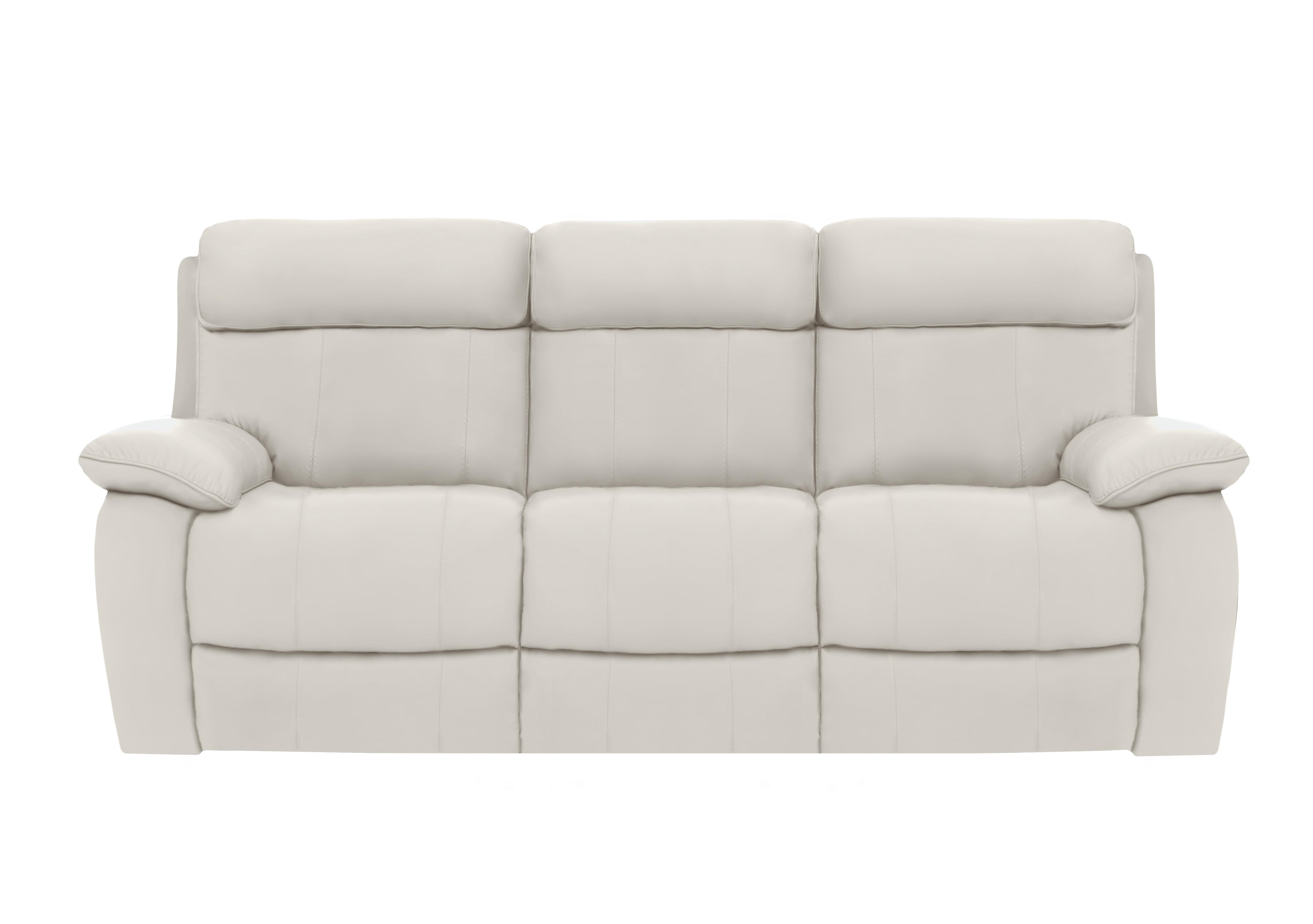 Moreno 3 Seater Leather Sofa in Bv-156e Frost on Furniture Village