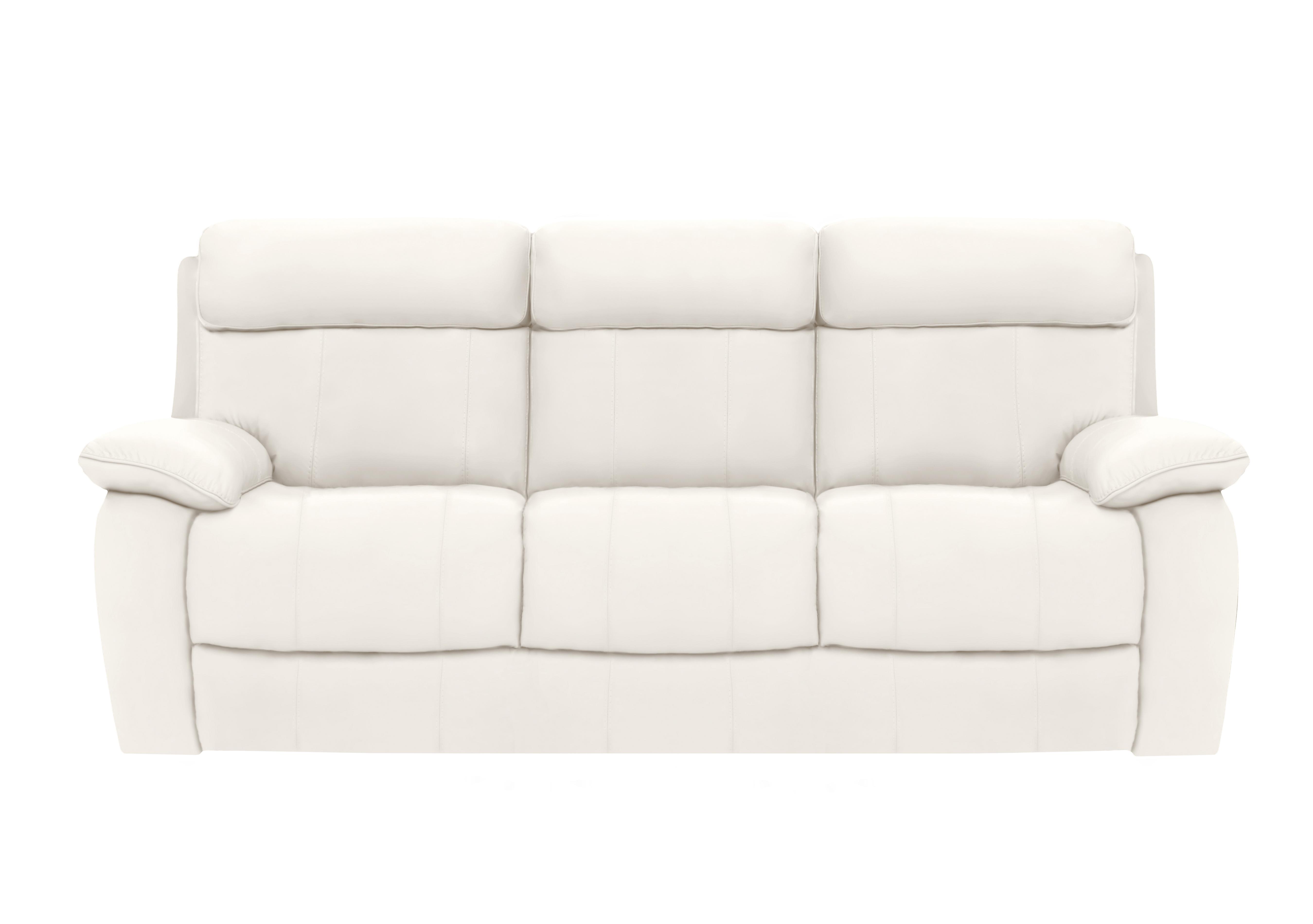 Moreno 3 Seater Leather Sofa in Bv-744d Star White on Furniture Village