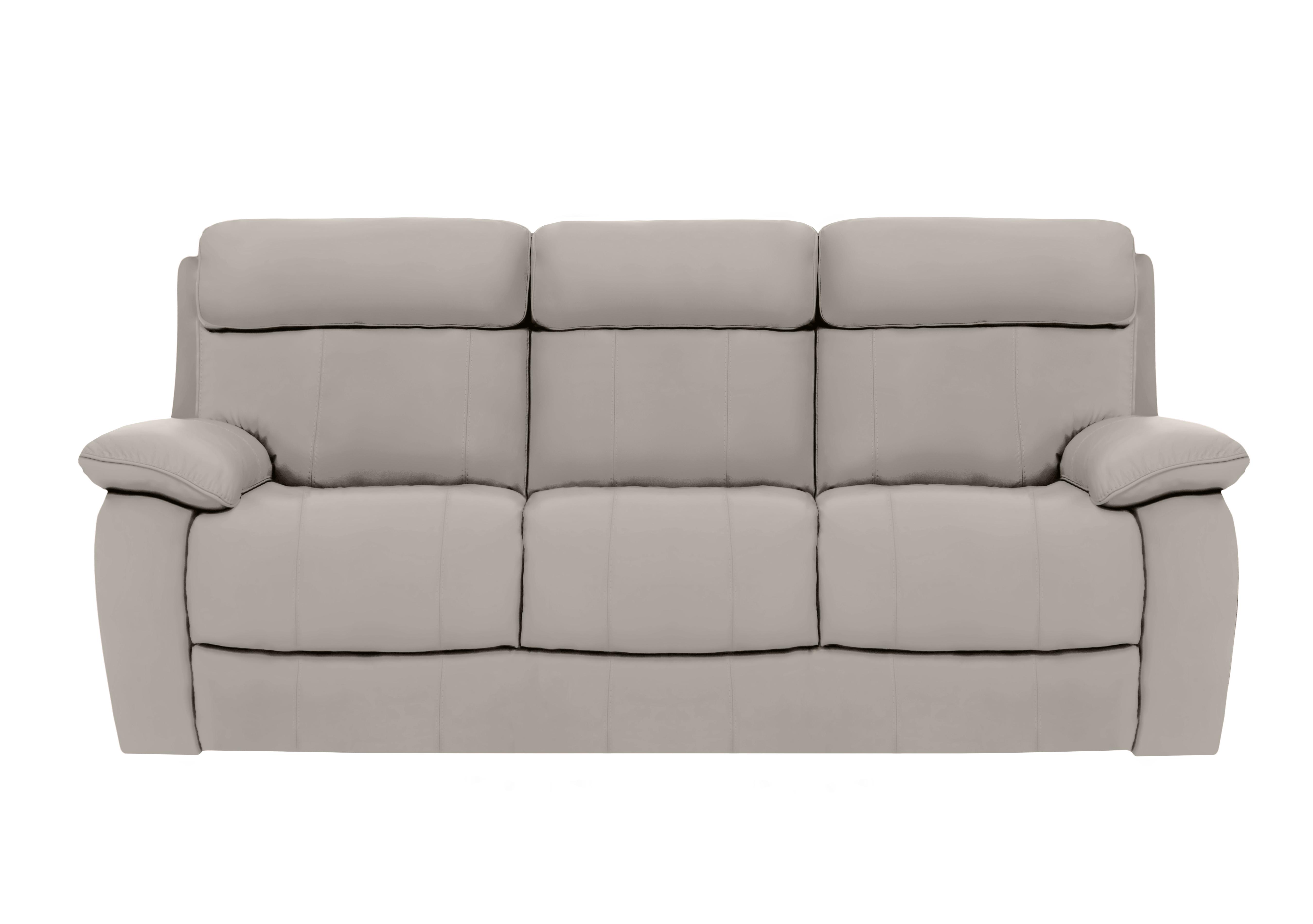 Moreno 3 Seater Leather Sofa in Bv-946b Silver Grey on Furniture Village
