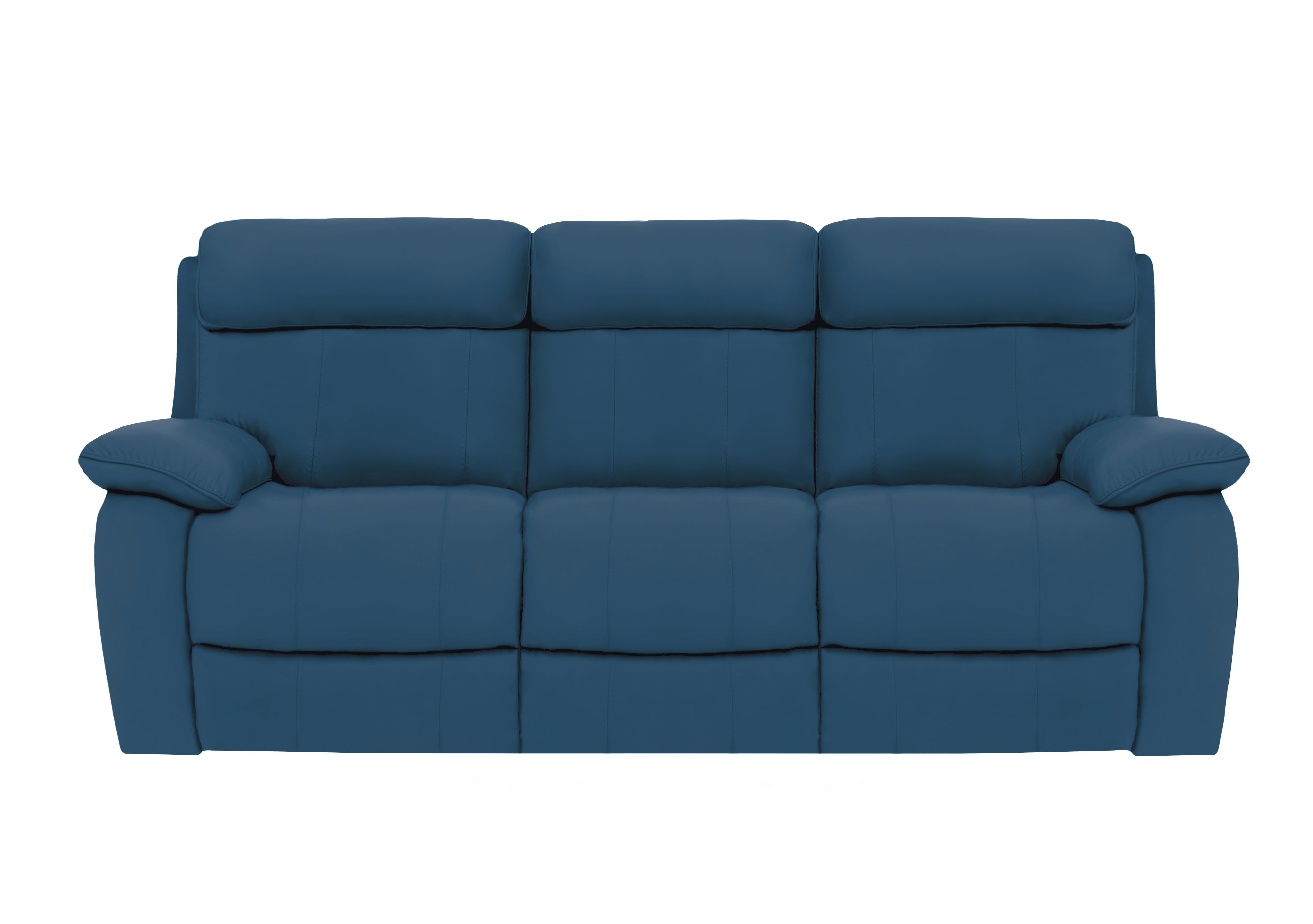 Moreno 3 Seater Leather Sofa in Nc-284e Carribean Sea on Furniture Village