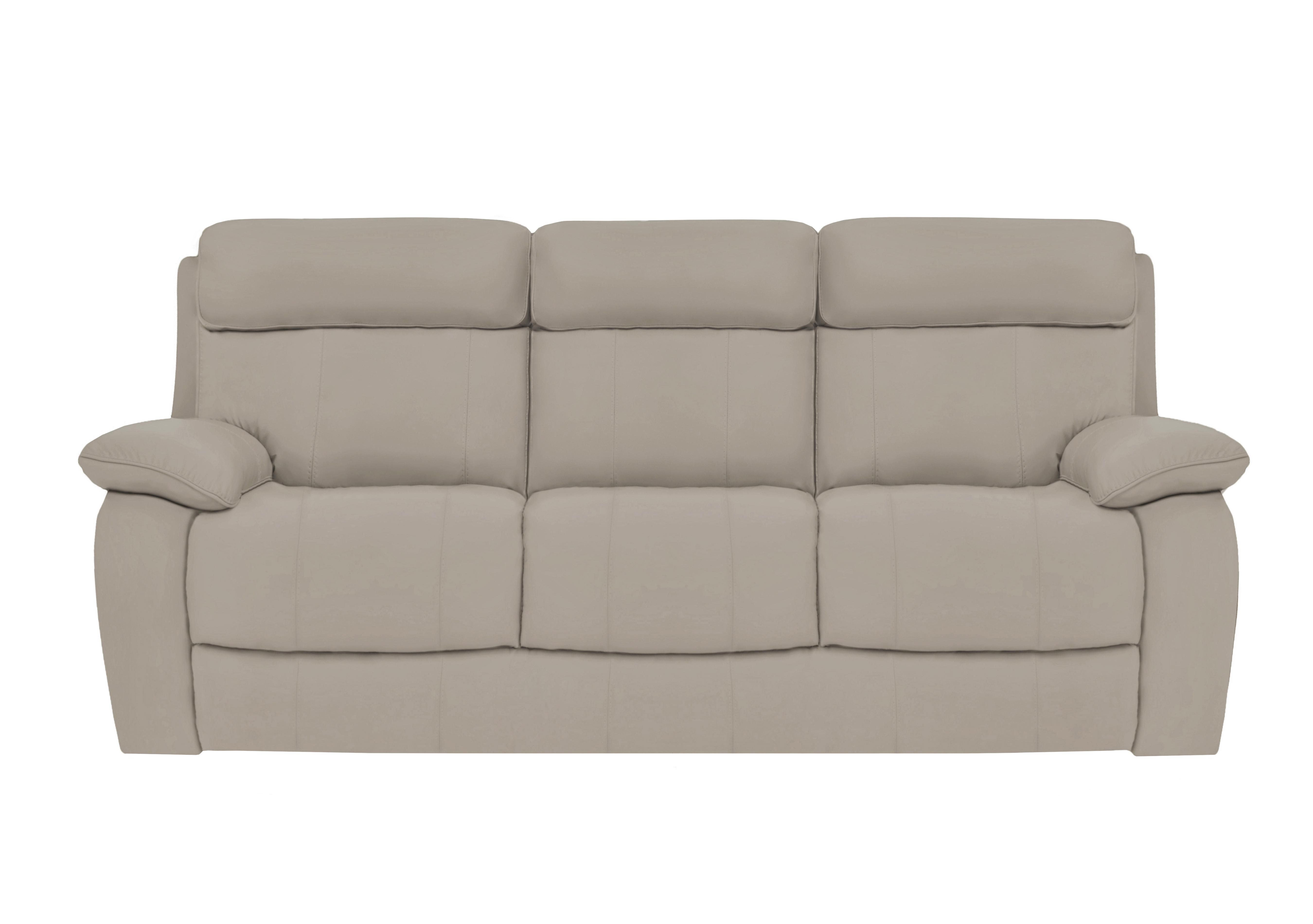 Moreno 3 Seater Leather Sofa in Nc-946b Feather Grey on Furniture Village