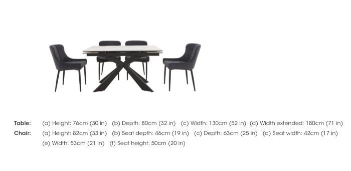 Kos Extending Dining Table with 6 Velvet Dining Chairs Dining Set in  on Furniture Village
