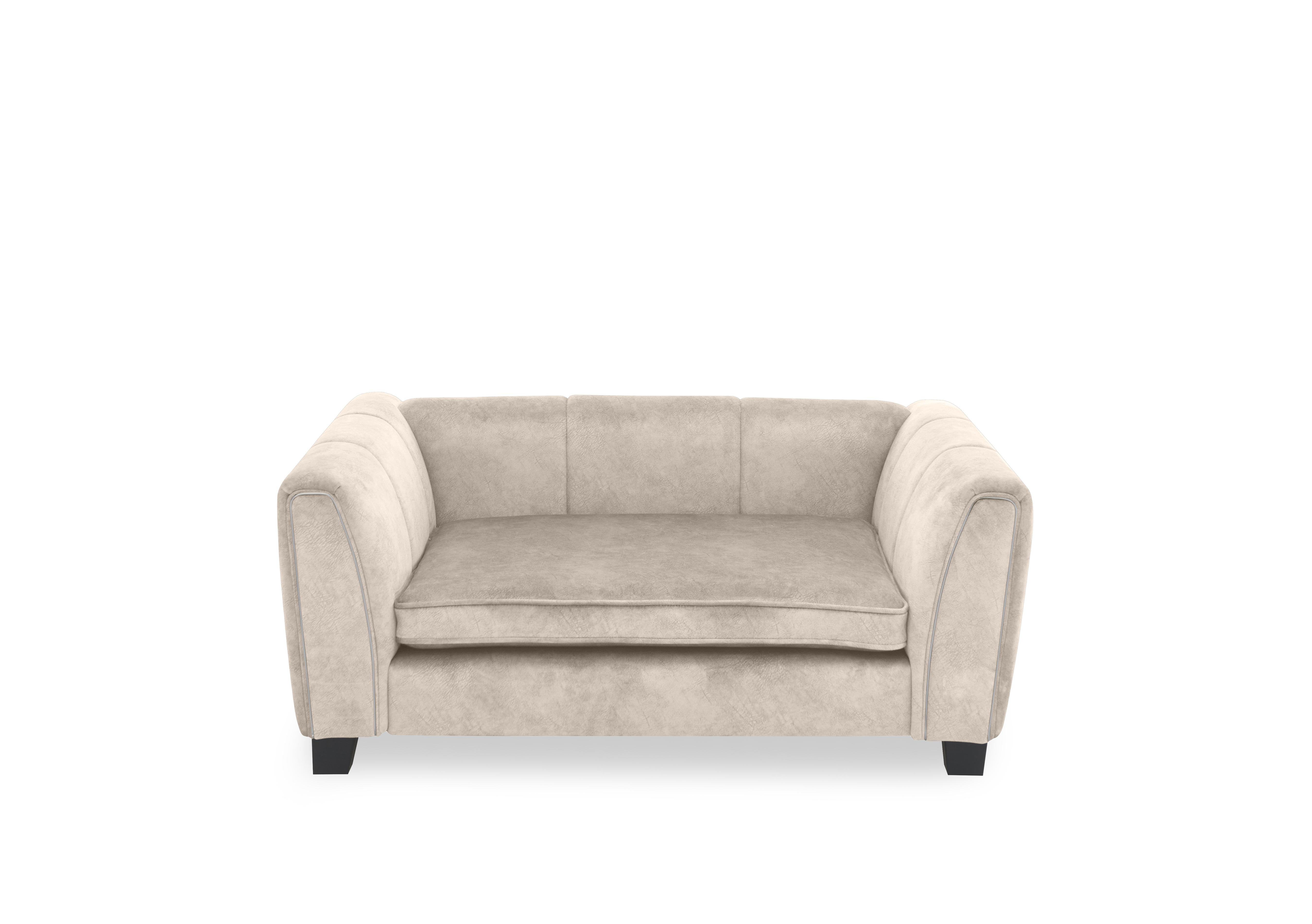 Ariana Fabric Pet Bed in Cream Chrome Insert on Furniture Village