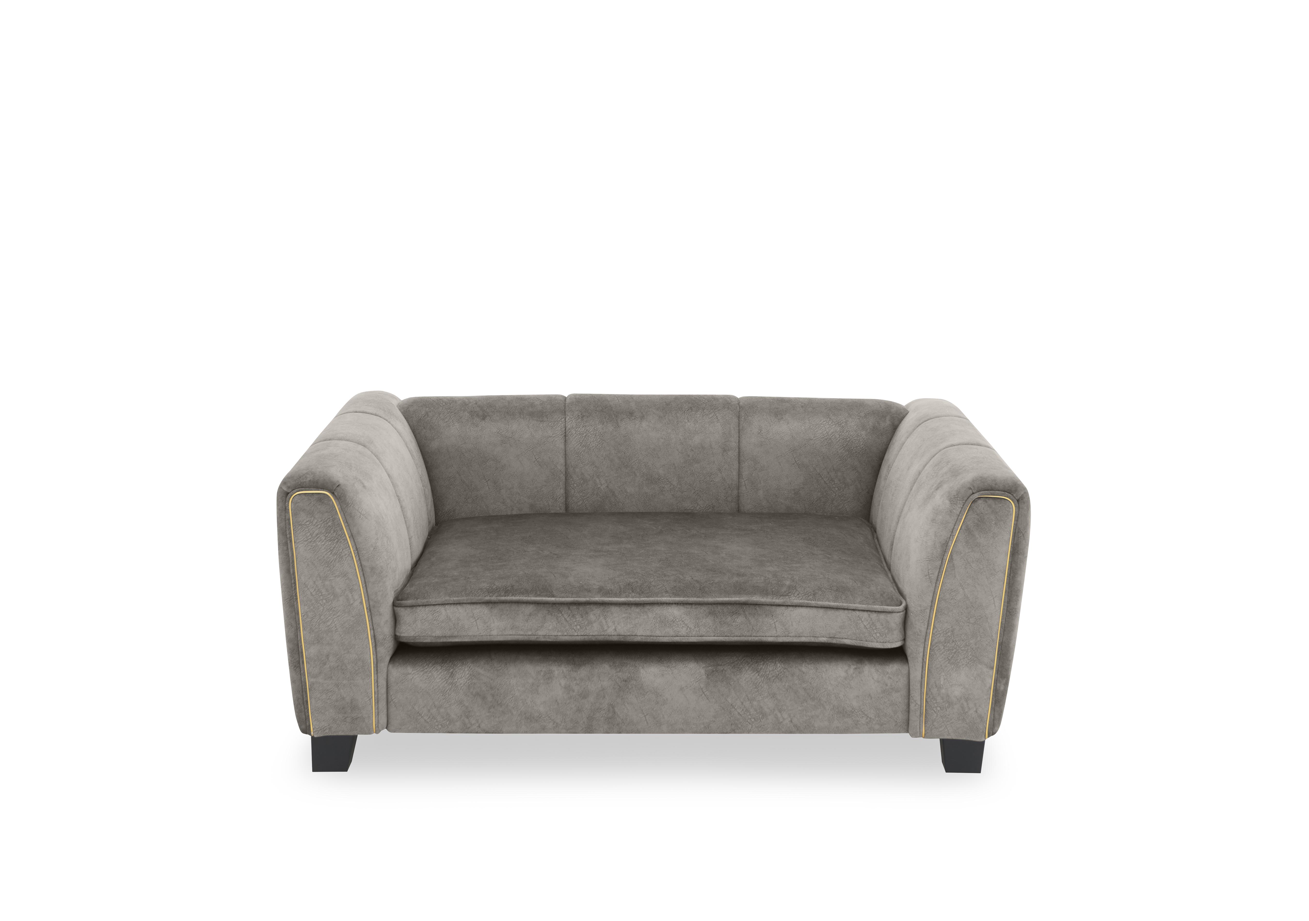 Ariana Fabric Pet Bed in Silver Brass Insert on Furniture Village