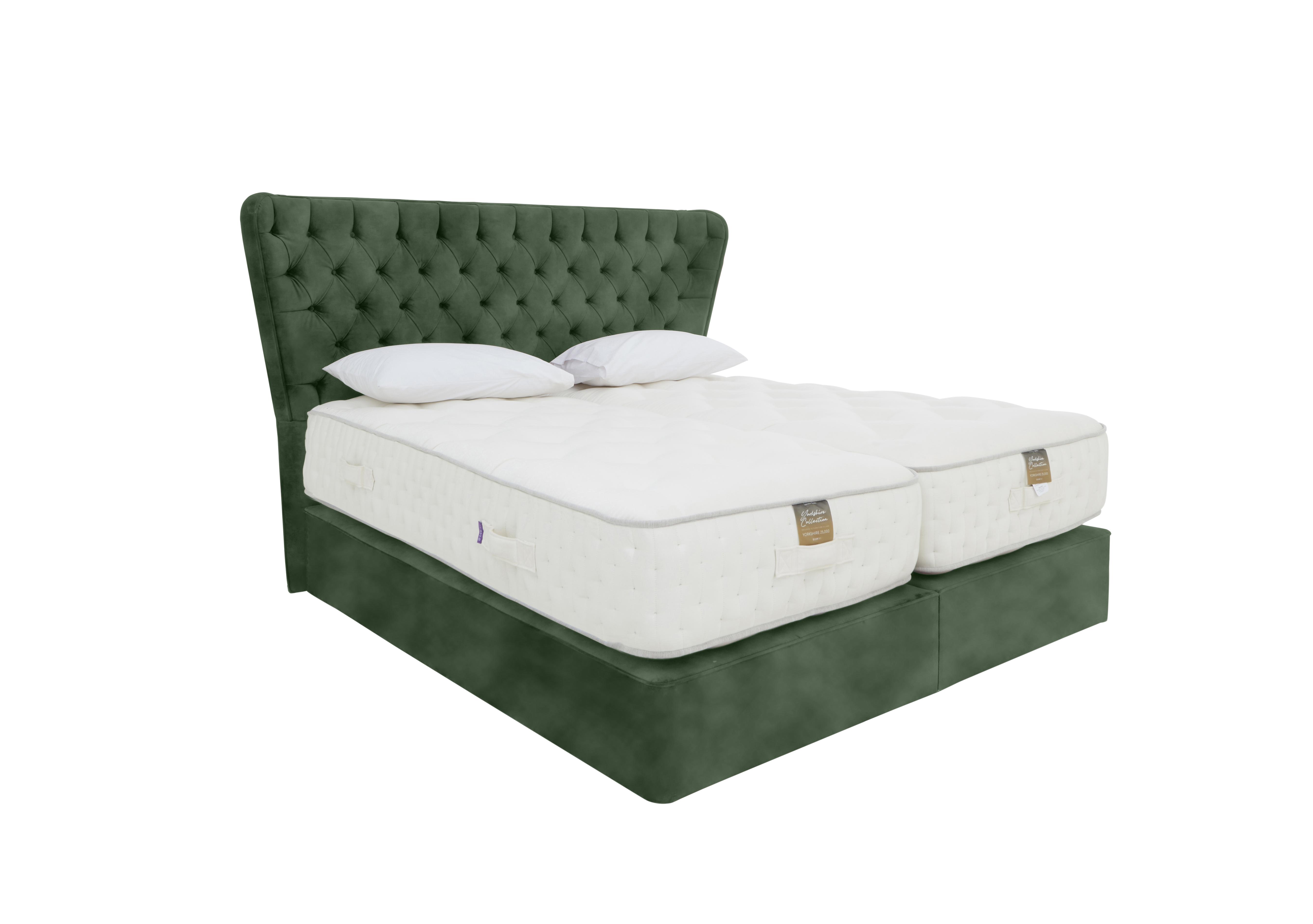 Yorkshire 25K Divan Set with Zip and Link Mattress in Lovely Conifer on Furniture Village