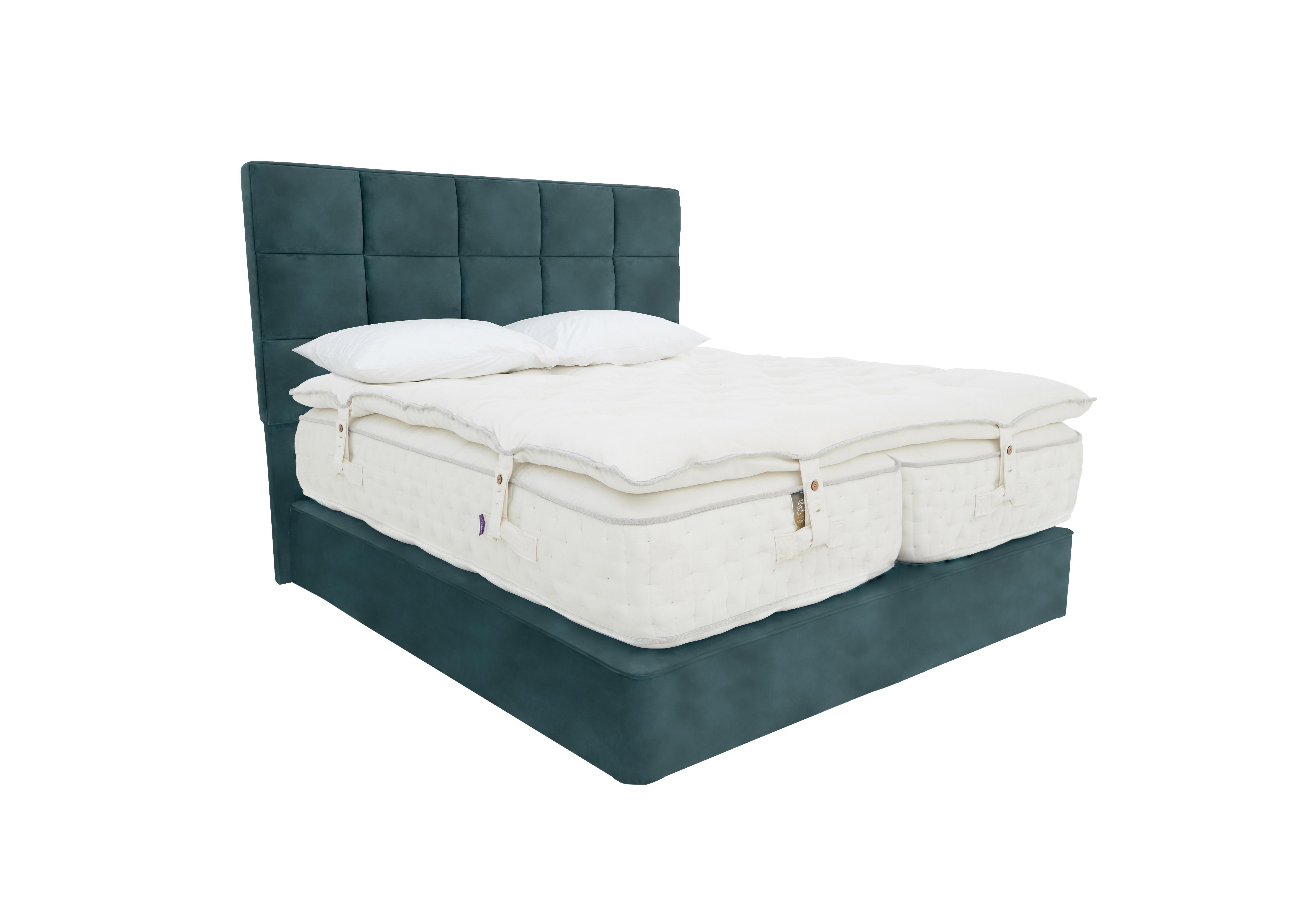 Yorkshire 30K Divan Set with Zip and Link Mattress with Mattress Topper in Lovely Ocean on Furniture Village