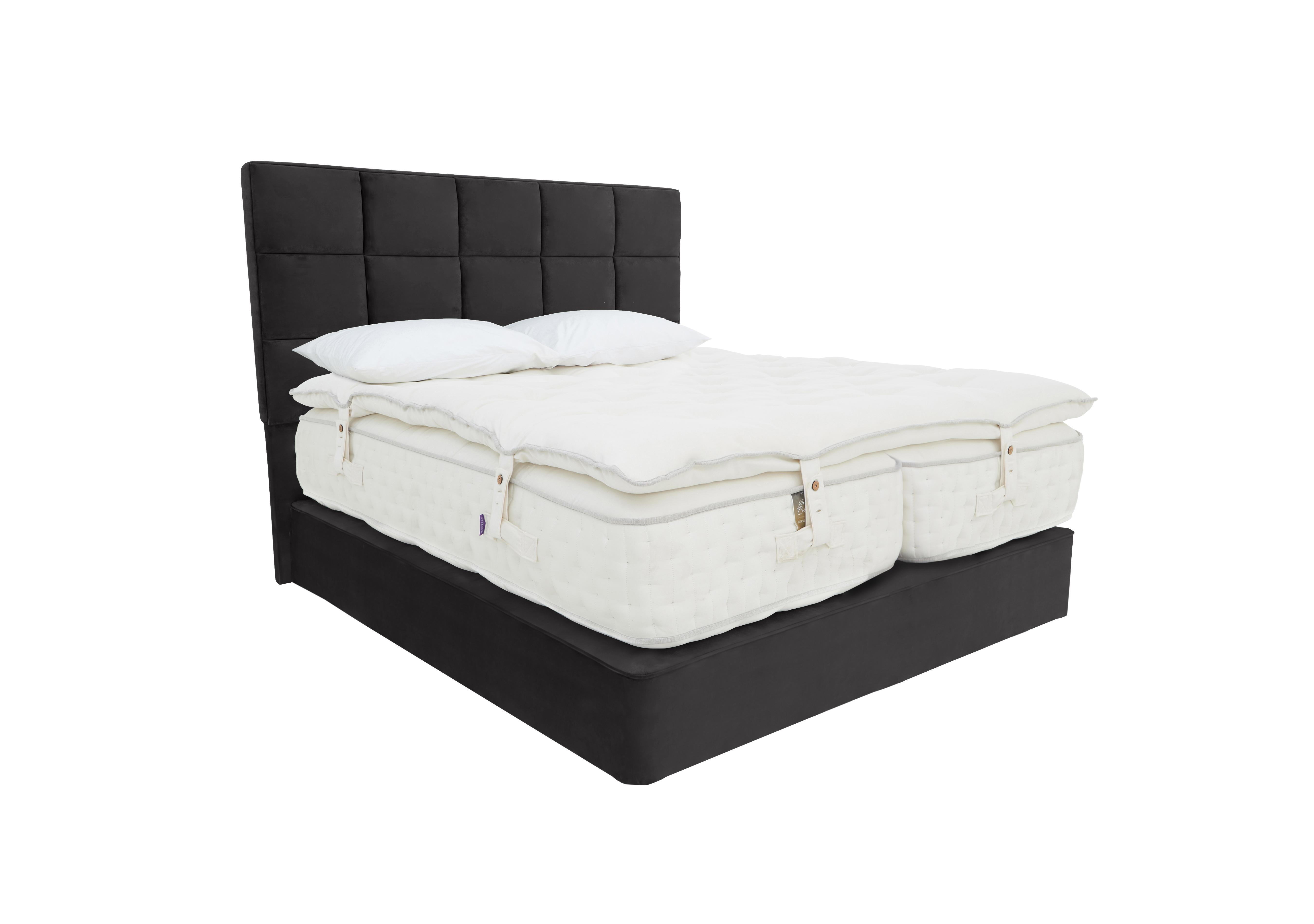 Yorkshire 30K Divan Set with Zip and Link Mattress with Mattress Topper in Seven Anthracite on Furniture Village
