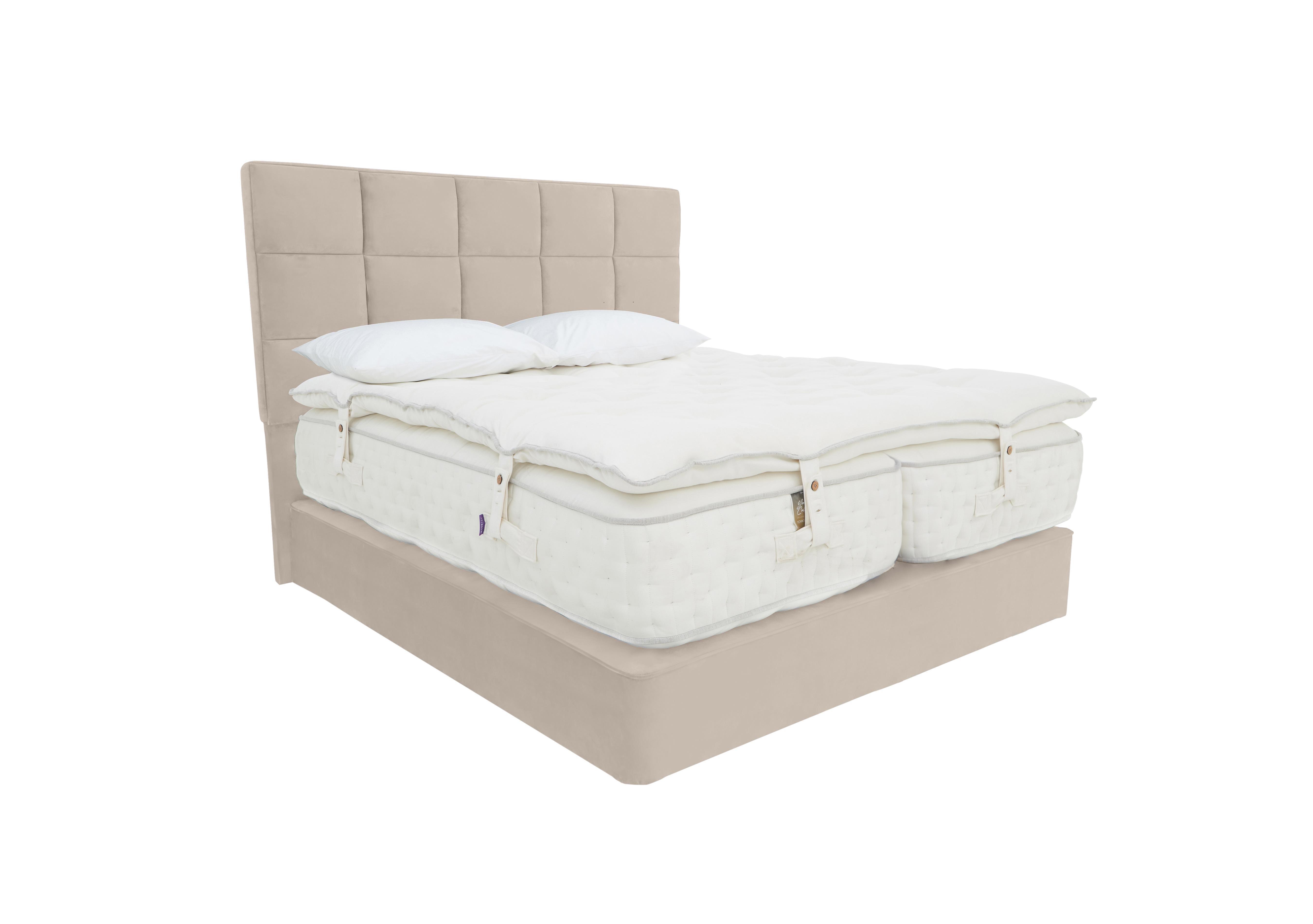 Yorkshire 30K Divan Set with Zip and Link Mattress with Mattress Topper in Seven Ivory on Furniture Village