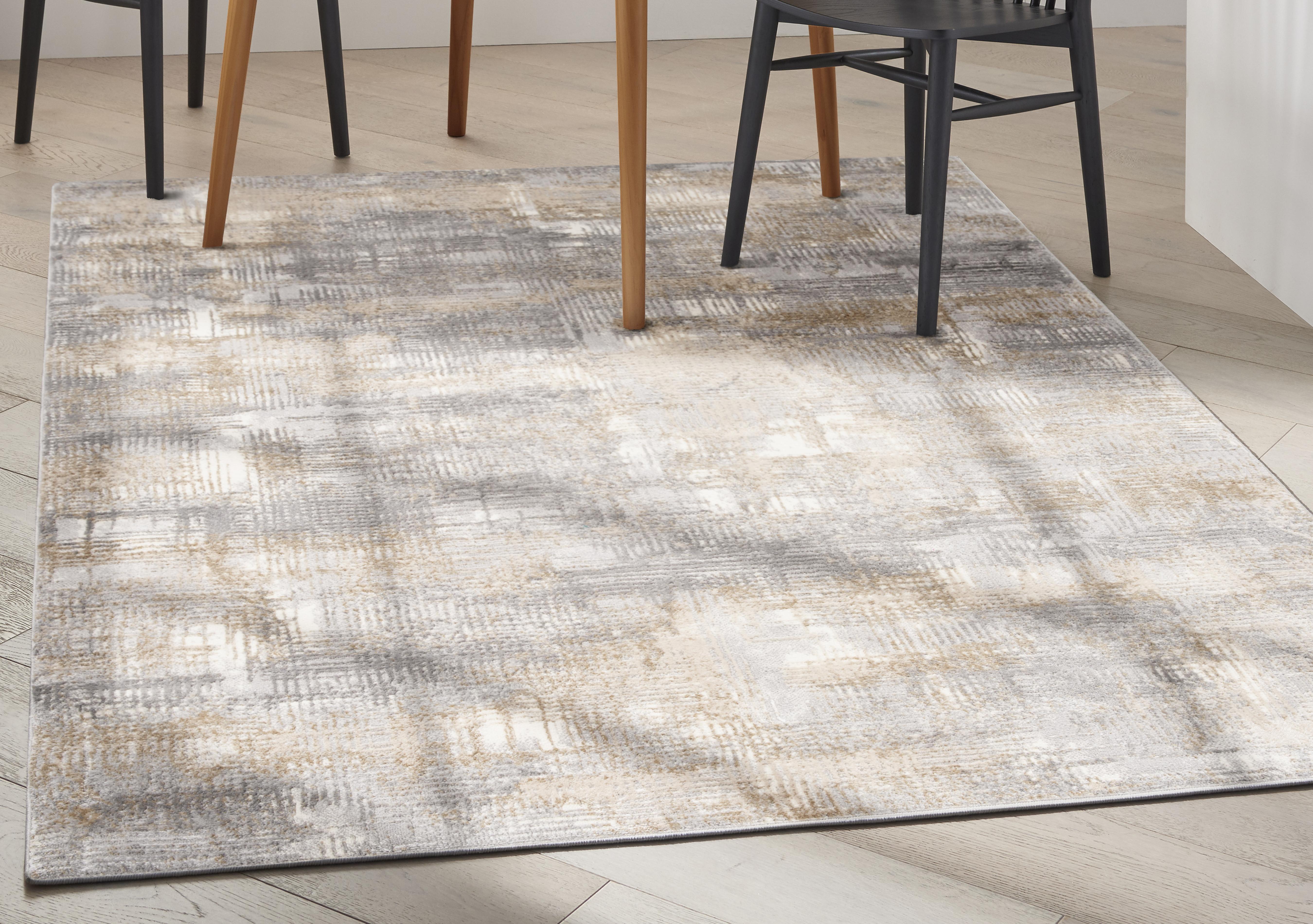 Calvin Klein Rush Grey Beige Rug in  on Furniture Village